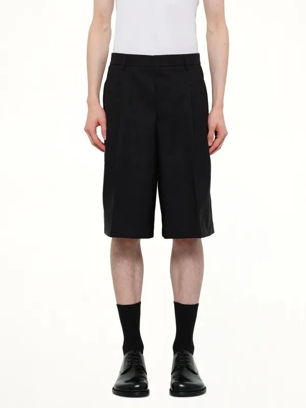 Low Waist Wide Bermuda Shorts in Black made by Ami