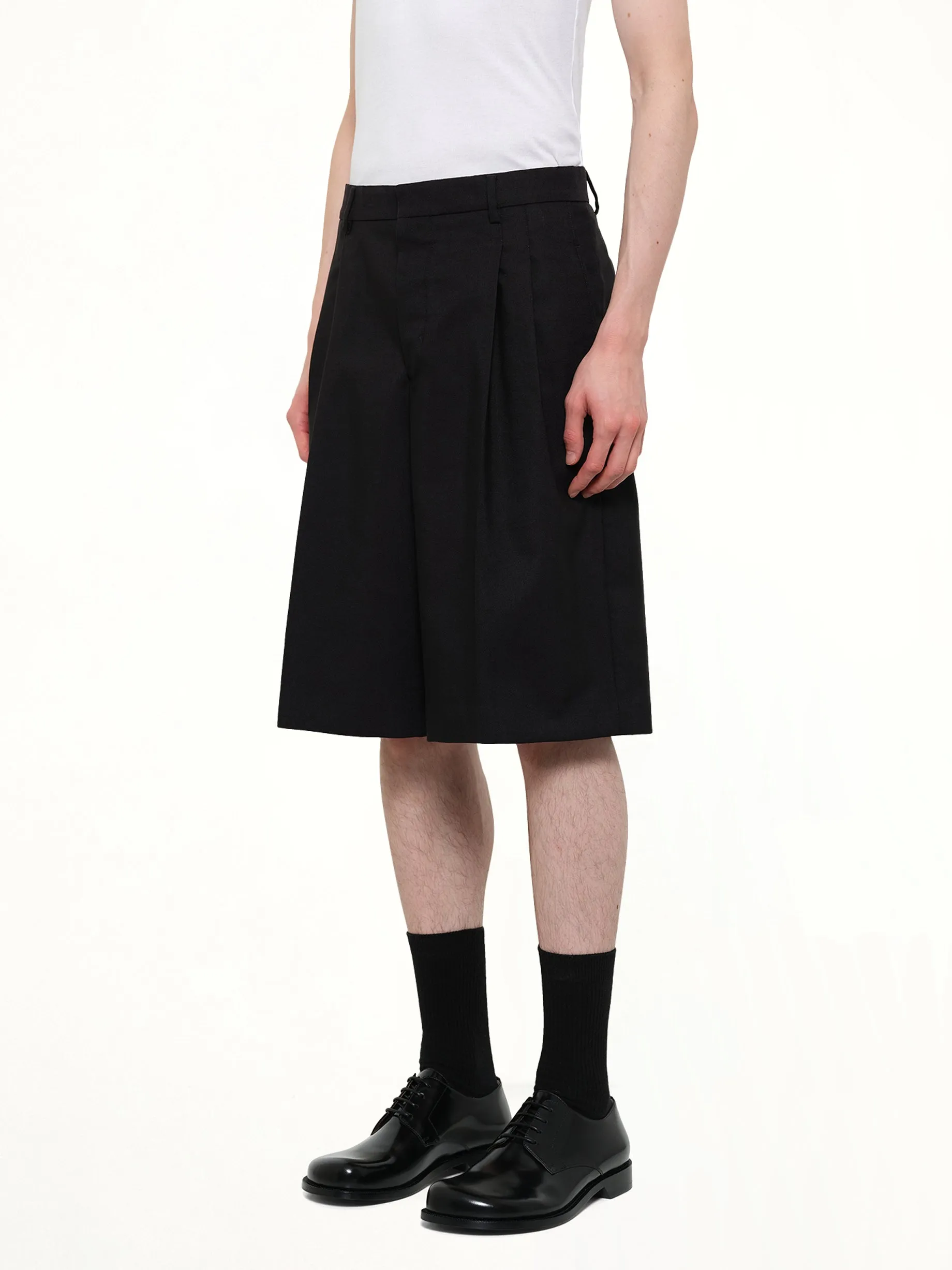 Low Waist Wide Bermuda Shorts in Black sold by MARAIS product image thumbnail 3