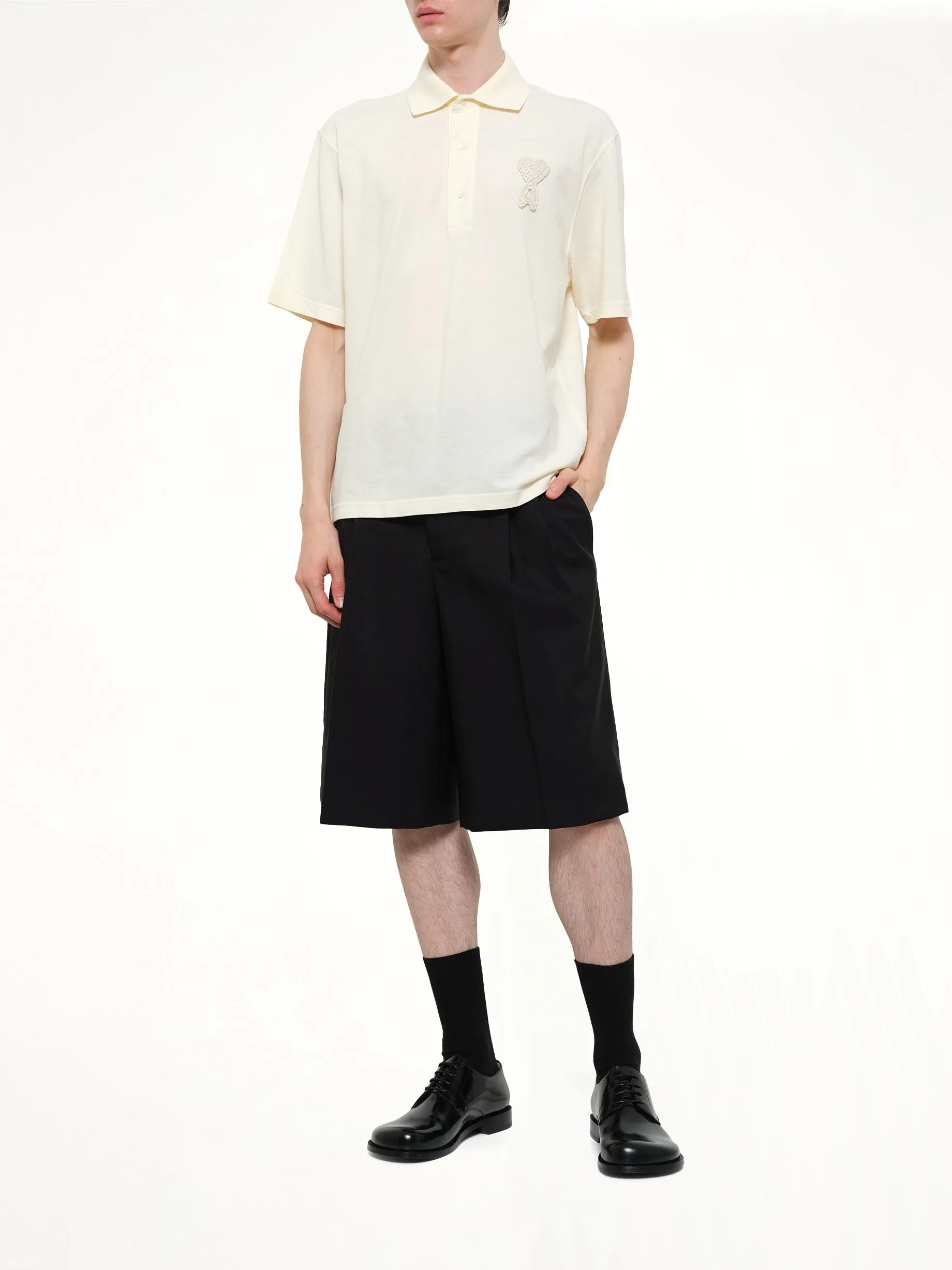 Low Waist Wide Bermuda Shorts in Black sold by MARAIS product image thumbnail 4