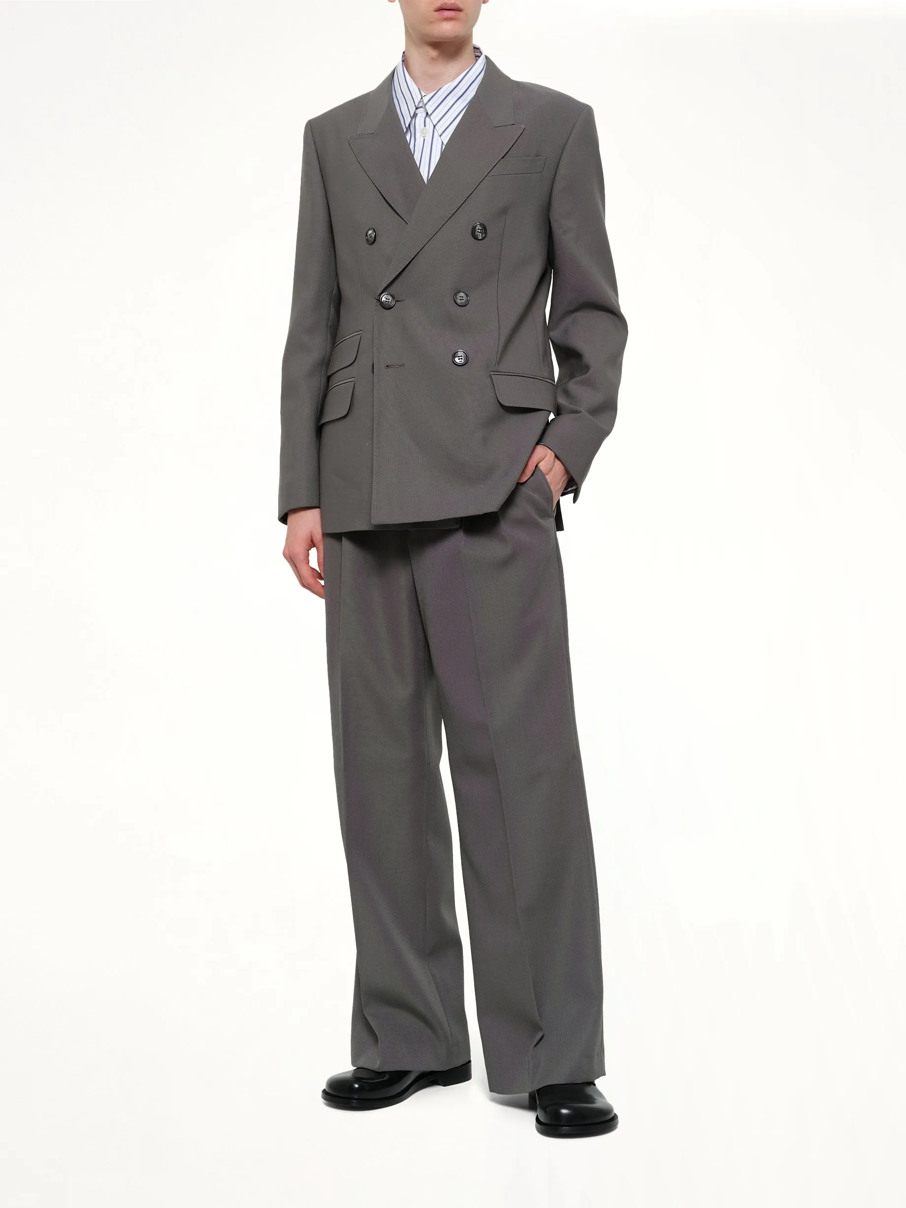 Low Waist Wide Trouser in Carbon sold by MARAIS product image thumbnail 4