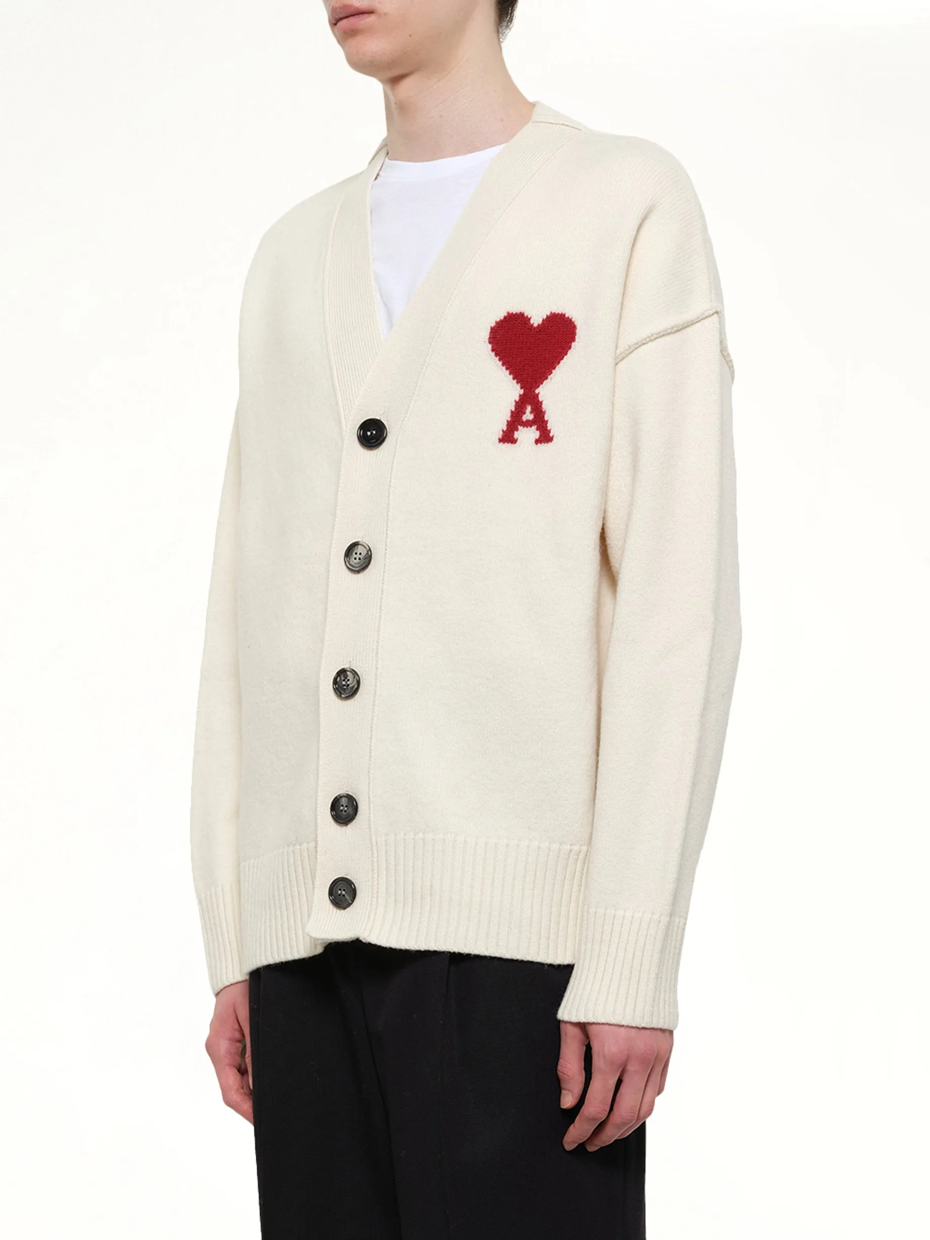 Red Ami De Coeur Cardigan in White sold by MARAIS product image thumbnail 3