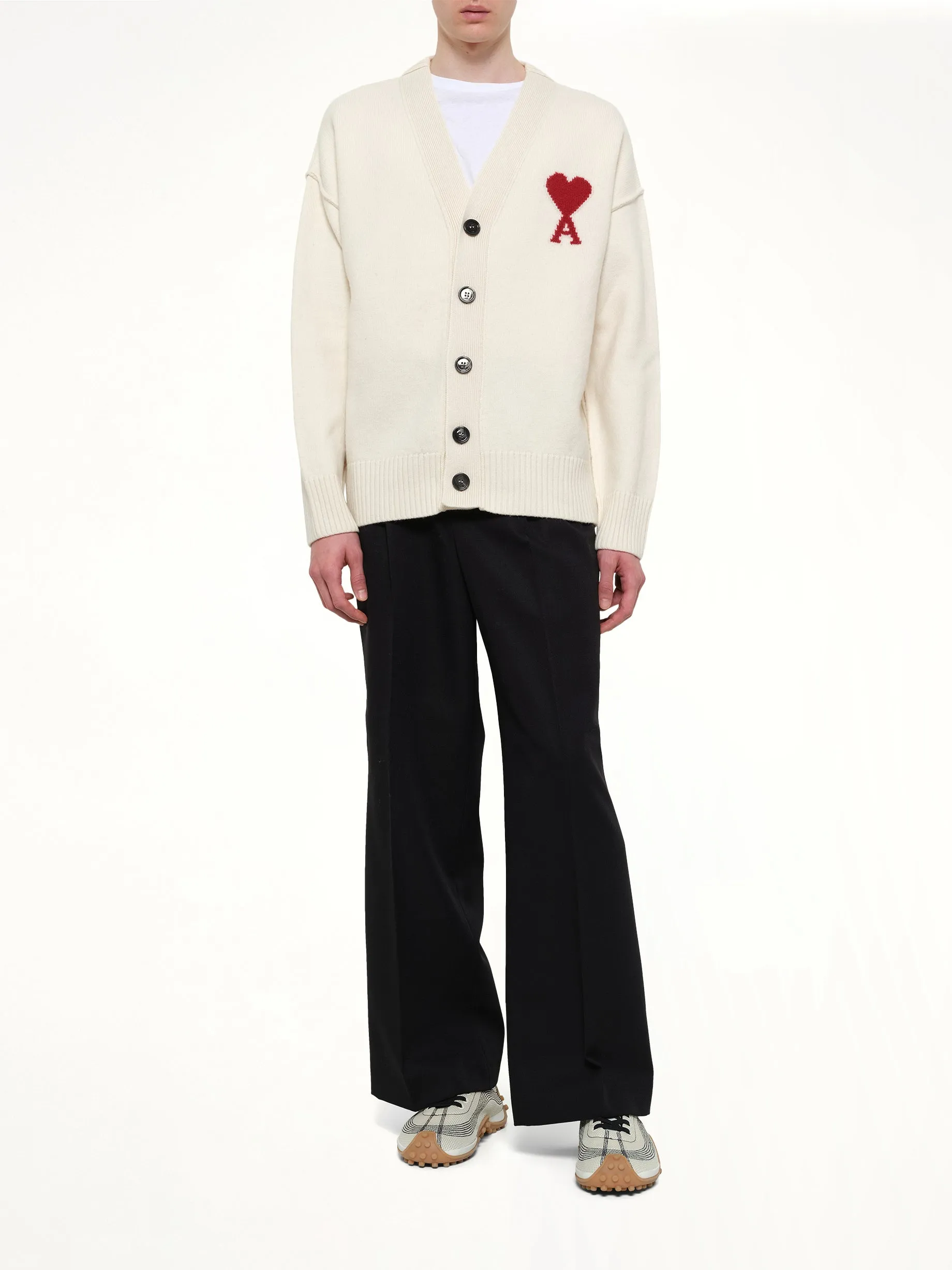 Red Ami De Coeur Cardigan in White sold by MARAIS product image thumbnail 4