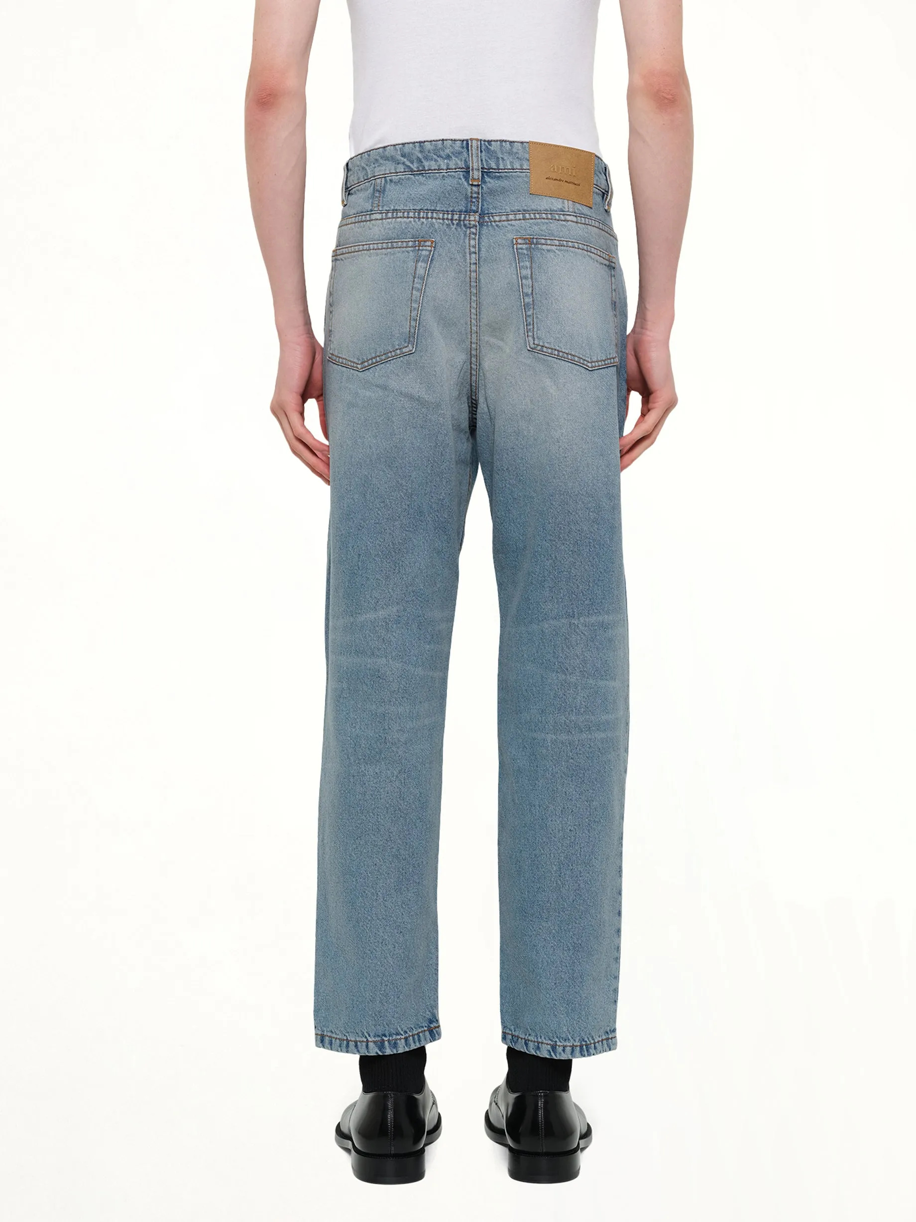 Tapered Fit Jeans in Blue sold by MARAIS product image thumbnail 5