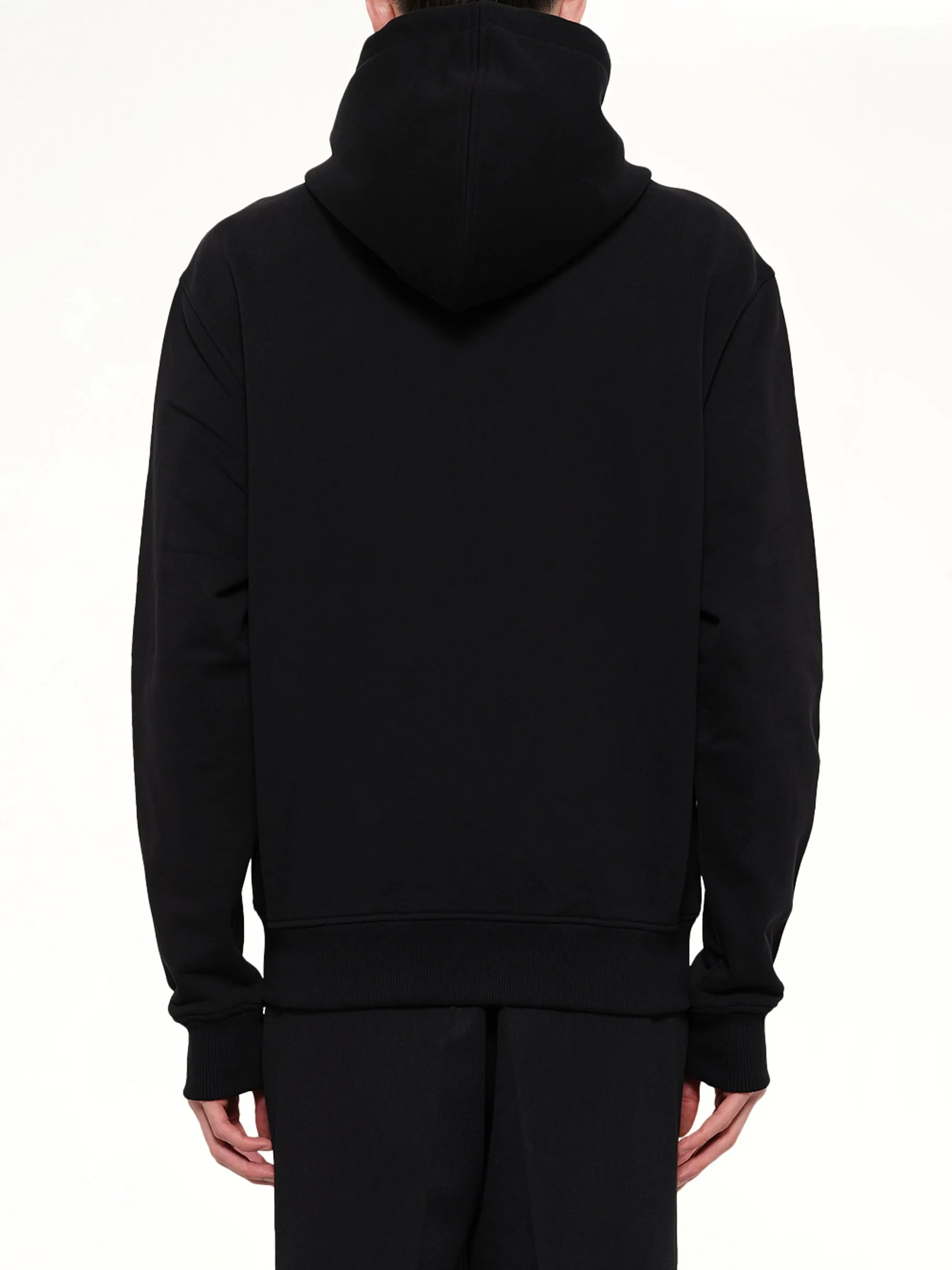 Contrasted Ami De Coeur Zip Hoodie in Black sold by MARAIS product image thumbnail 5