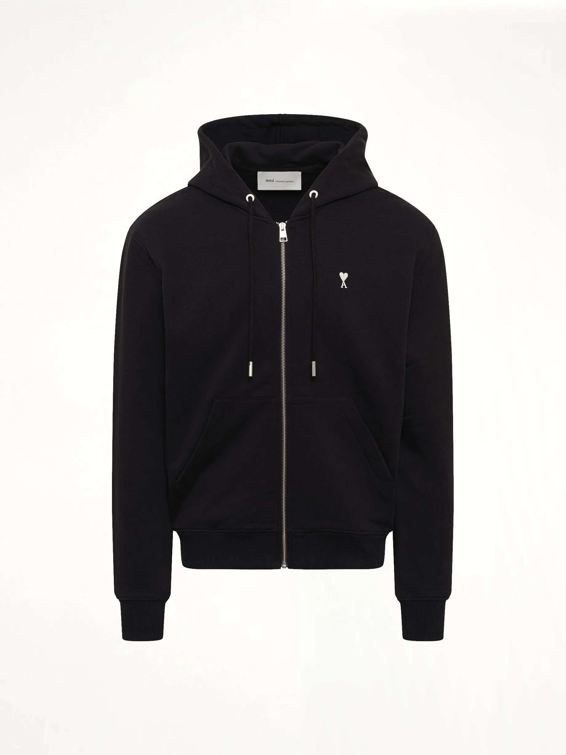 Contrasted Ami De Coeur Zip Hoodie in Black sold by MARAIS product image thumbnail 2