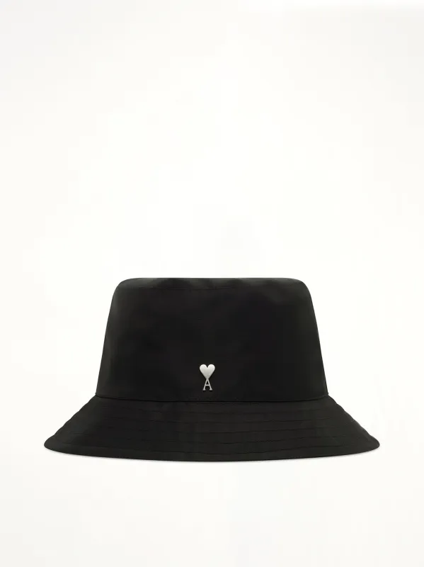 Ami De Coeur Stud Bucket Hat in Black made by Ami