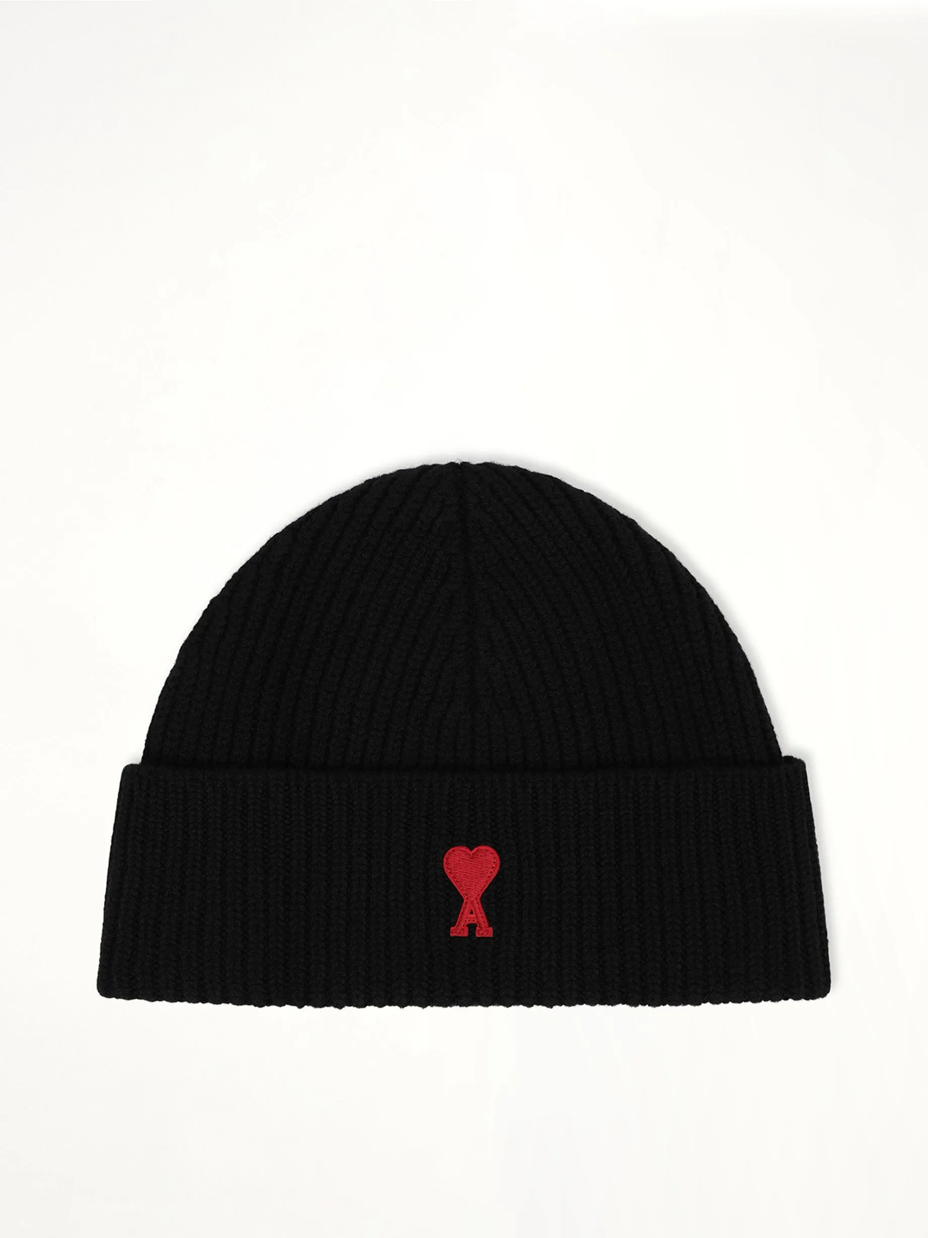 Beanie with Contrasted Ami De Coeur in Black sold by MARAIS