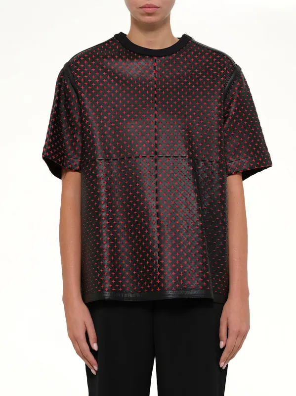 Leather Top in Black made by Givenchy