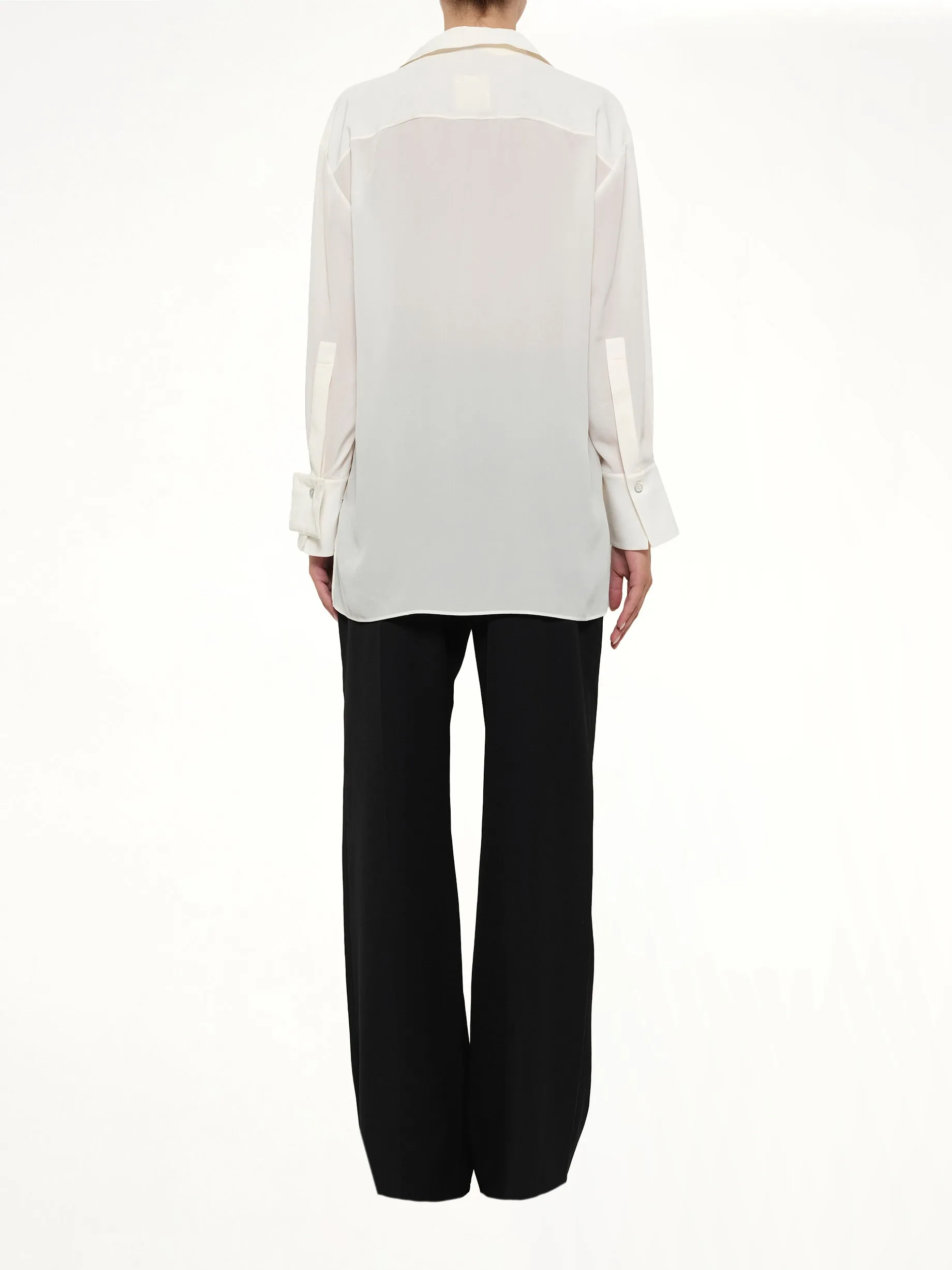 Cut Out Tailoring Shirt in White sold by MARAIS product image thumbnail 4