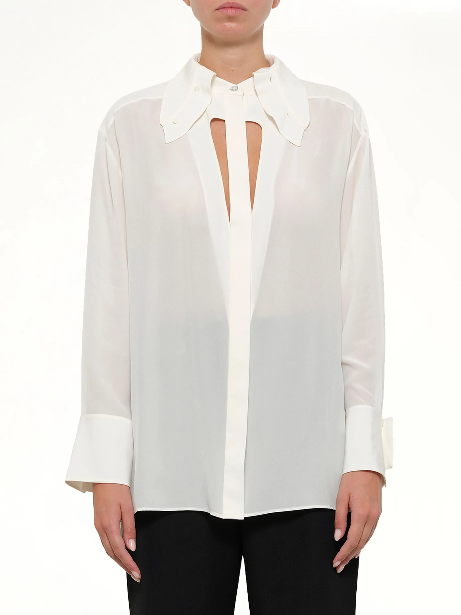 Cut Out Tailoring Shirt in White sold by MARAIS