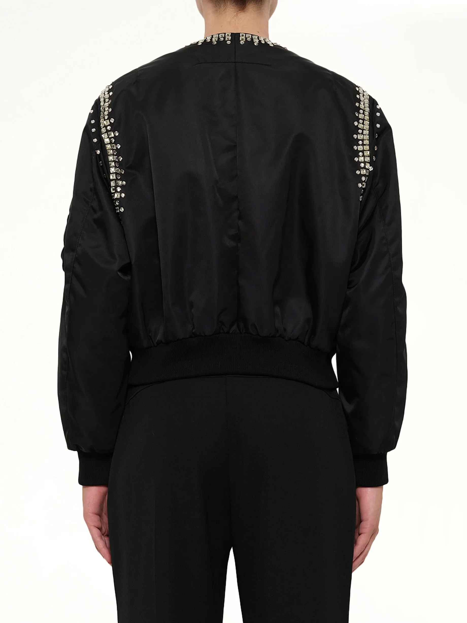 Rhinestone Embroidered Bomber Jacket in Black sold by MARAIS product image thumbnail 3