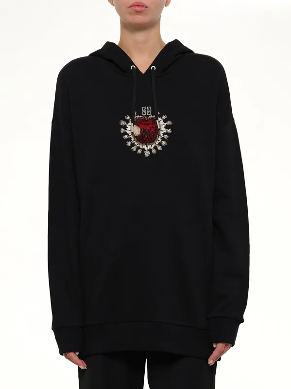 Sacred Apple Hoodie in Black made by Givenchy