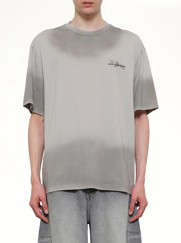 Spray Painted Logo T-Shirt in Grey made by Feng Chen Wang