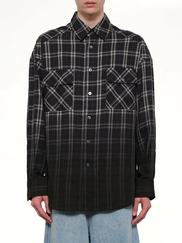 Check Workwear Shirt in Black made by Feng Chen Wang