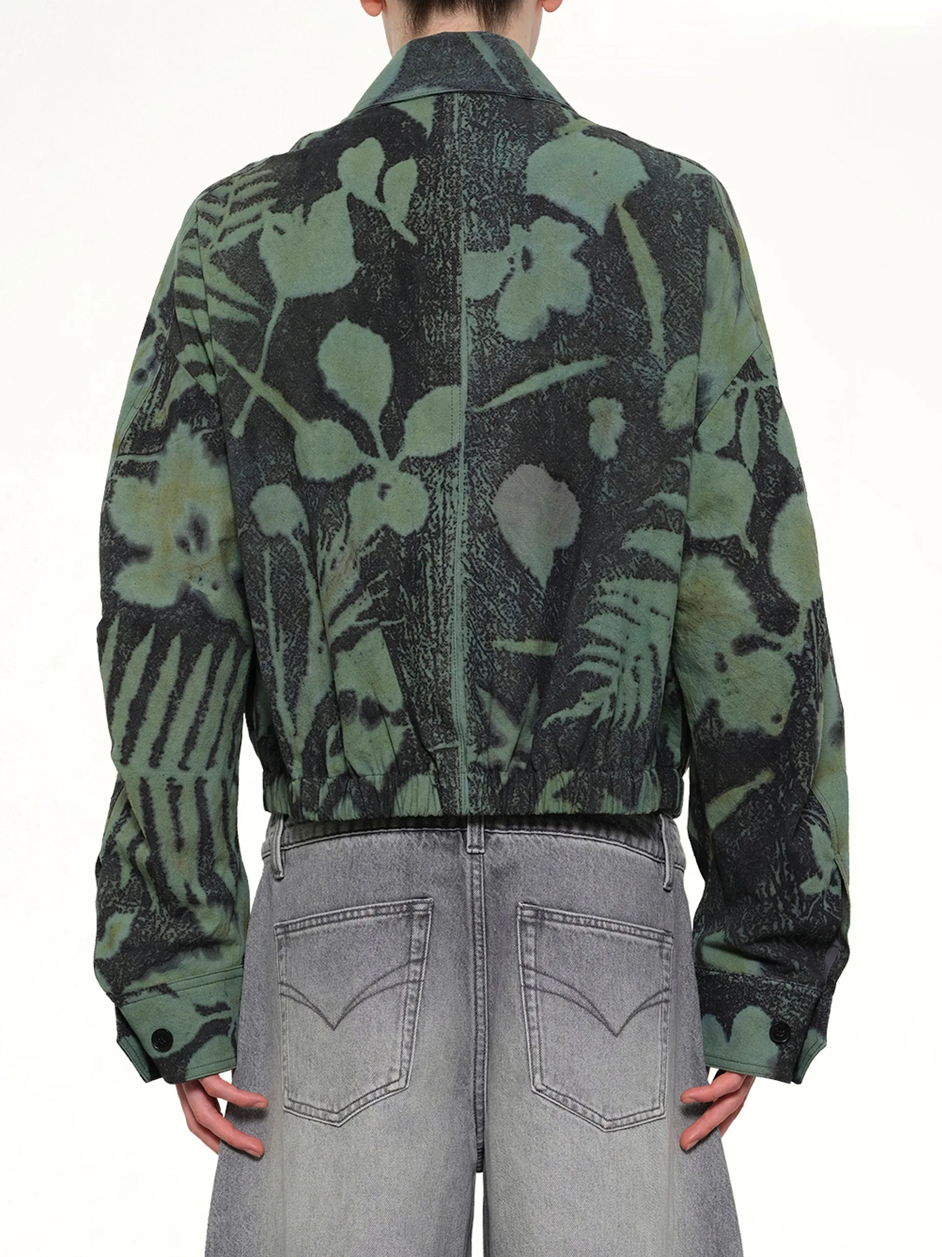 Plants Dye Cropped Jacket in Indigo Green sold by MARAIS product image thumbnail 5