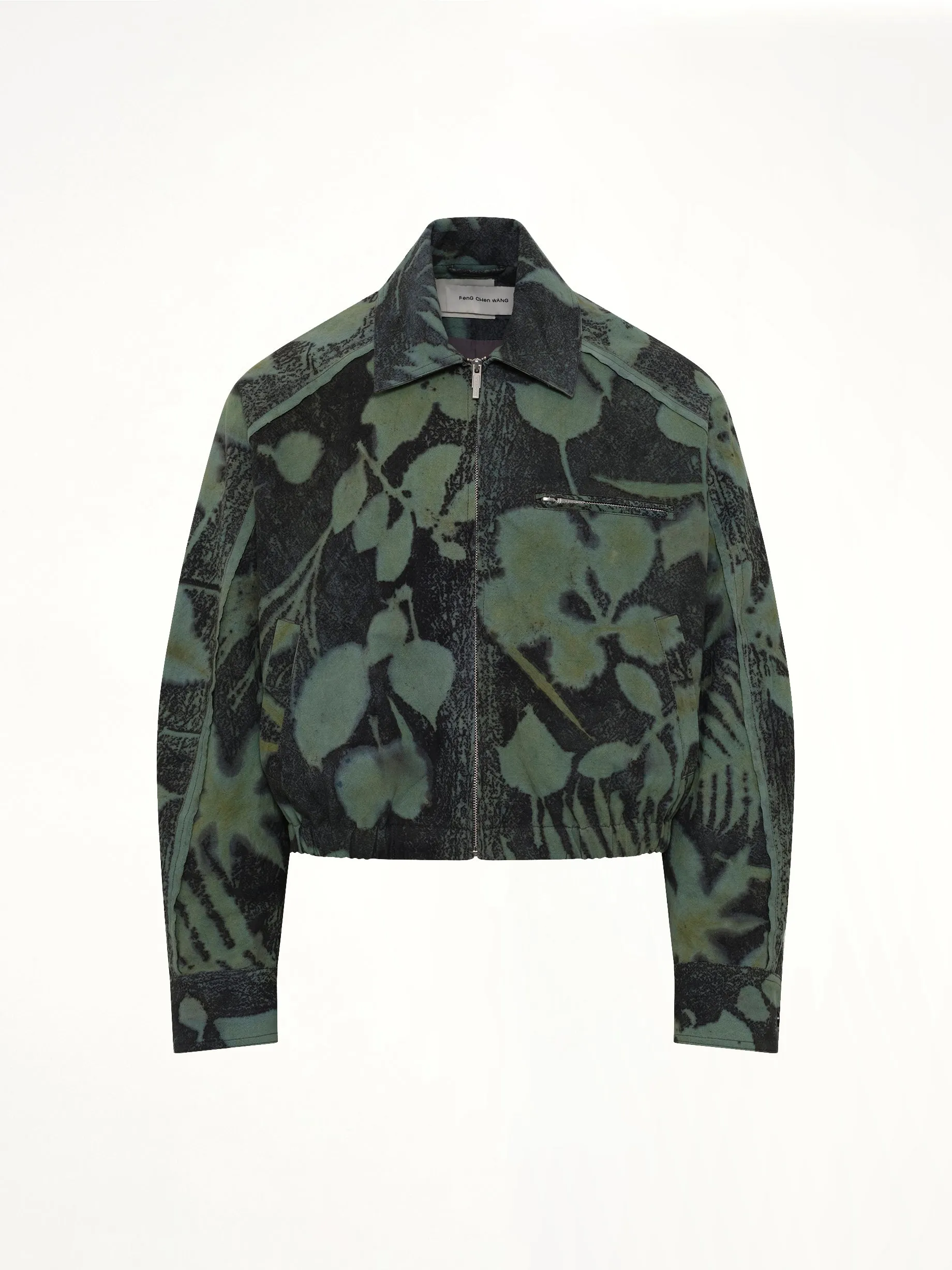 Plants Dye Cropped Jacket in Indigo Green sold by MARAIS product image thumbnail 2