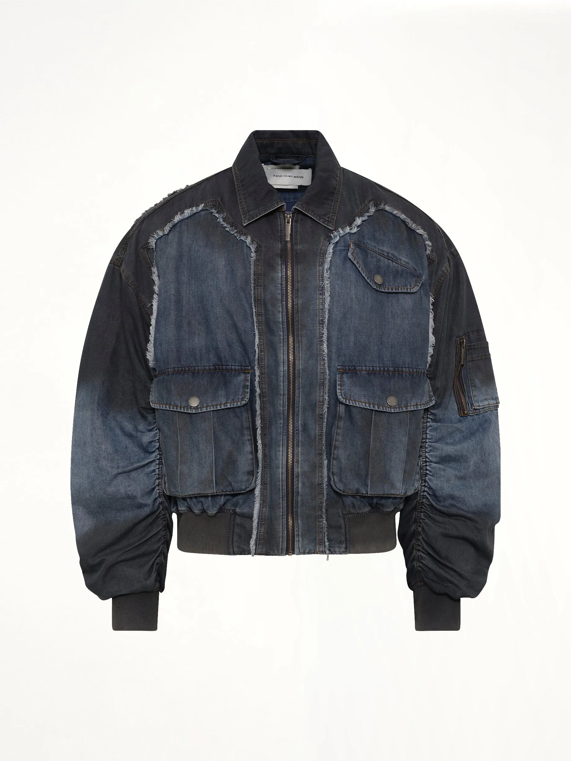 Indigo Gradient Denim Jacket in Blue/Black sold by MARAIS product image thumbnail 2