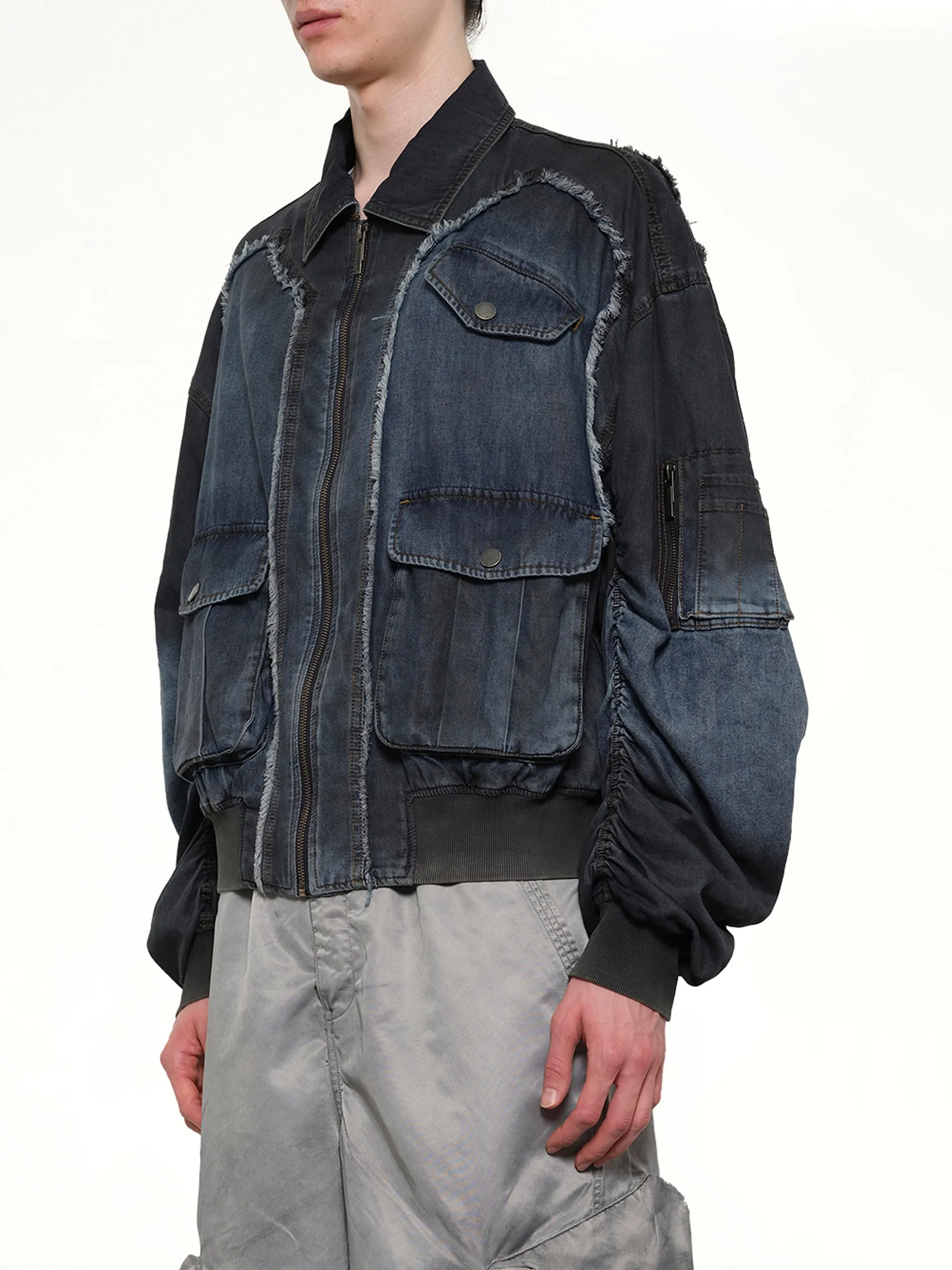 Indigo Gradient Denim Jacket in Blue/Black sold by MARAIS product image thumbnail 3