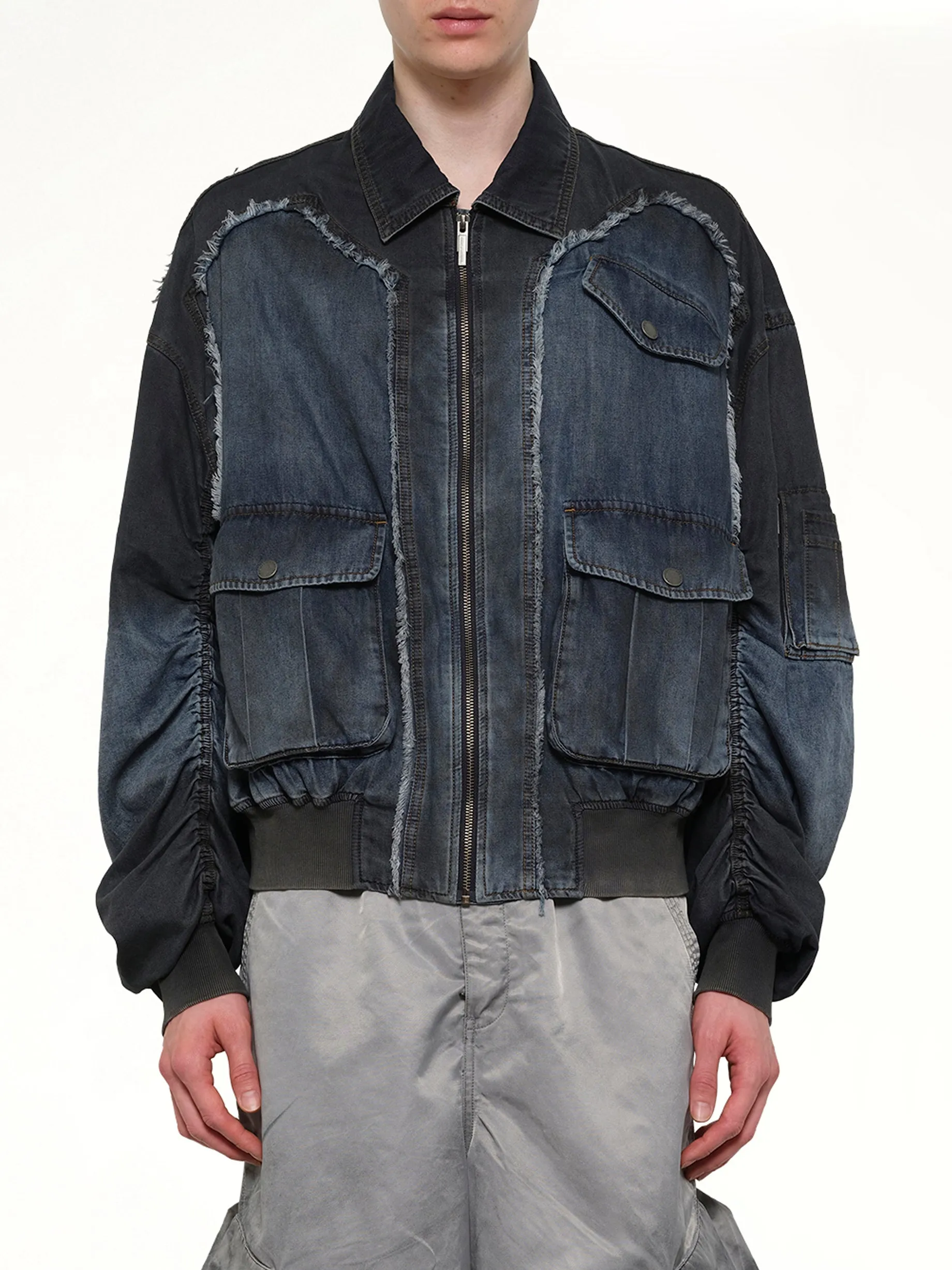 Indigo Gradient Denim Jacket in Blue/Black sold by MARAIS
