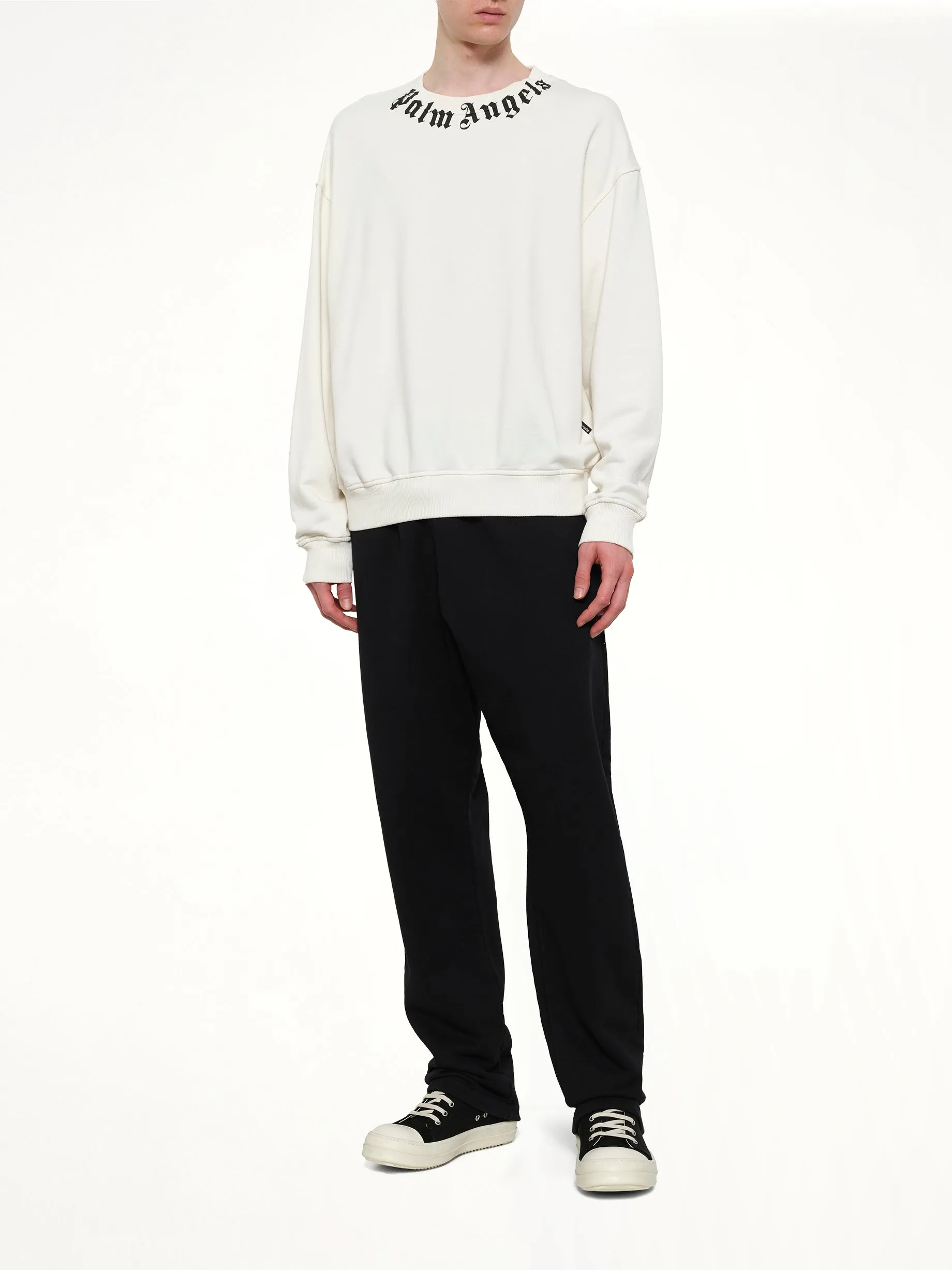 Neck Logo Regular Sweatshirt in Off White/Black sold by MARAIS product image thumbnail 4