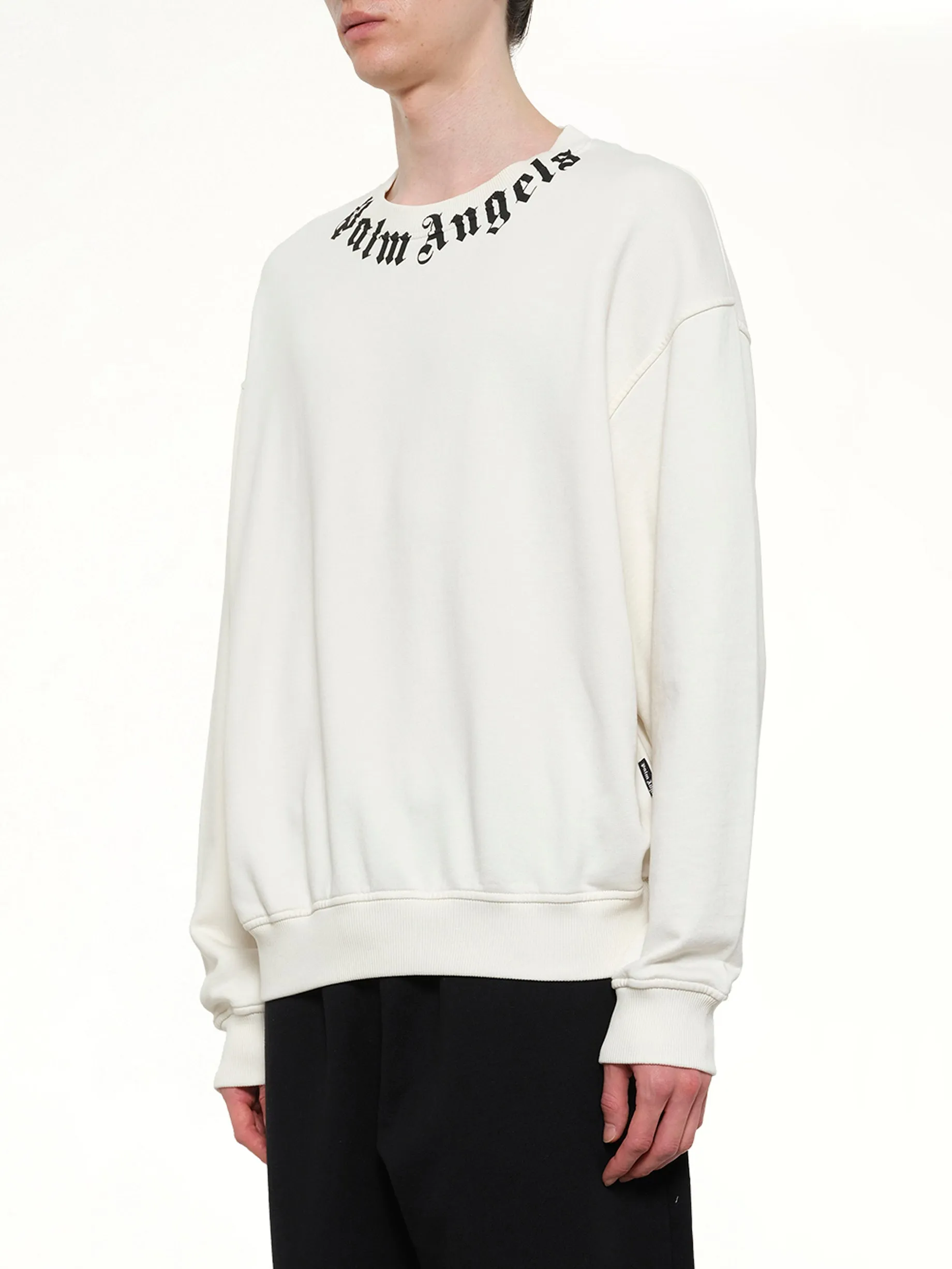 Neck Logo Regular Sweatshirt in Off White/Black sold by MARAIS product image thumbnail 3