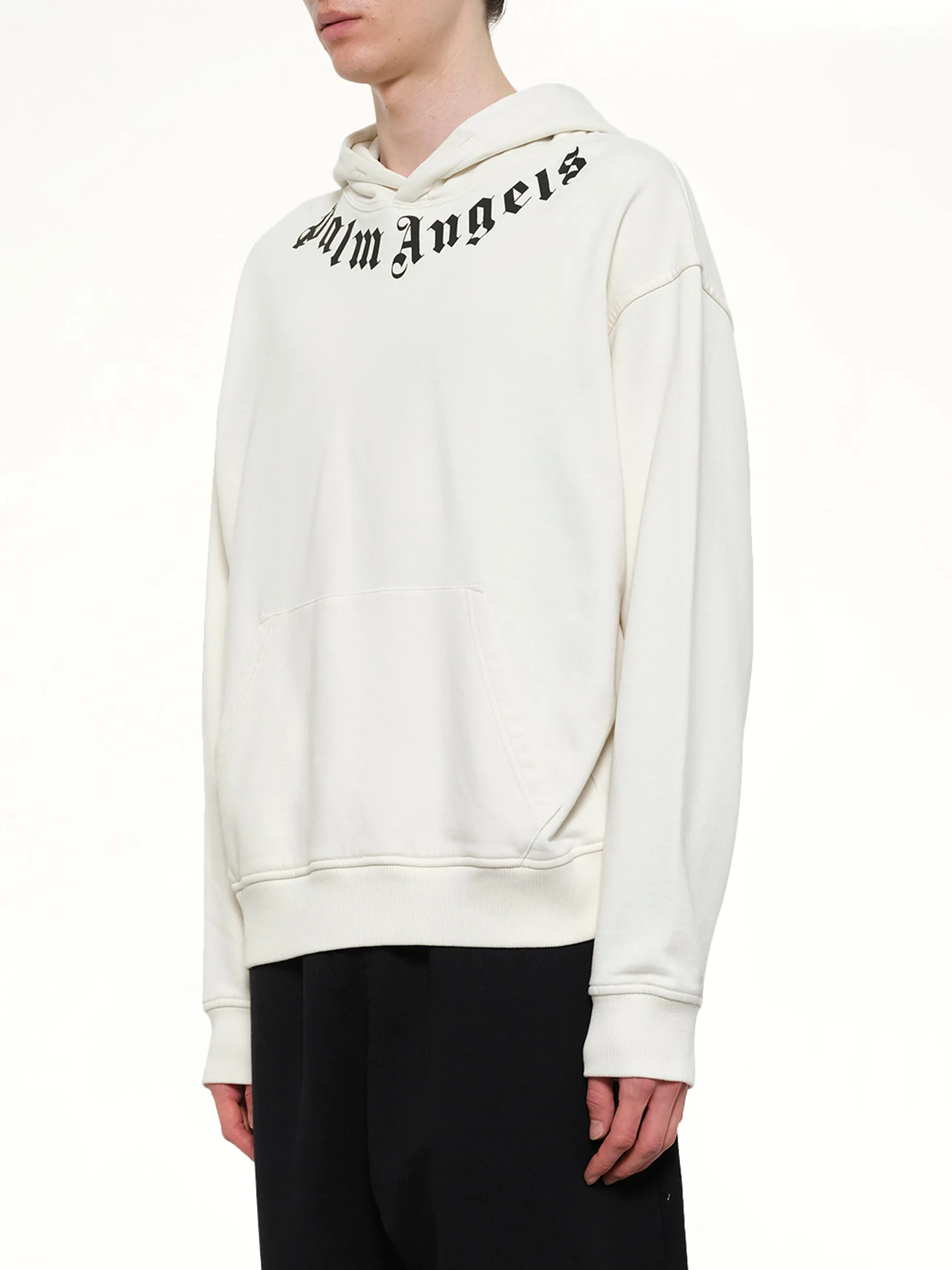 Neck Logo Regular Hoodie in Off White/Black sold by MARAIS product image thumbnail 3