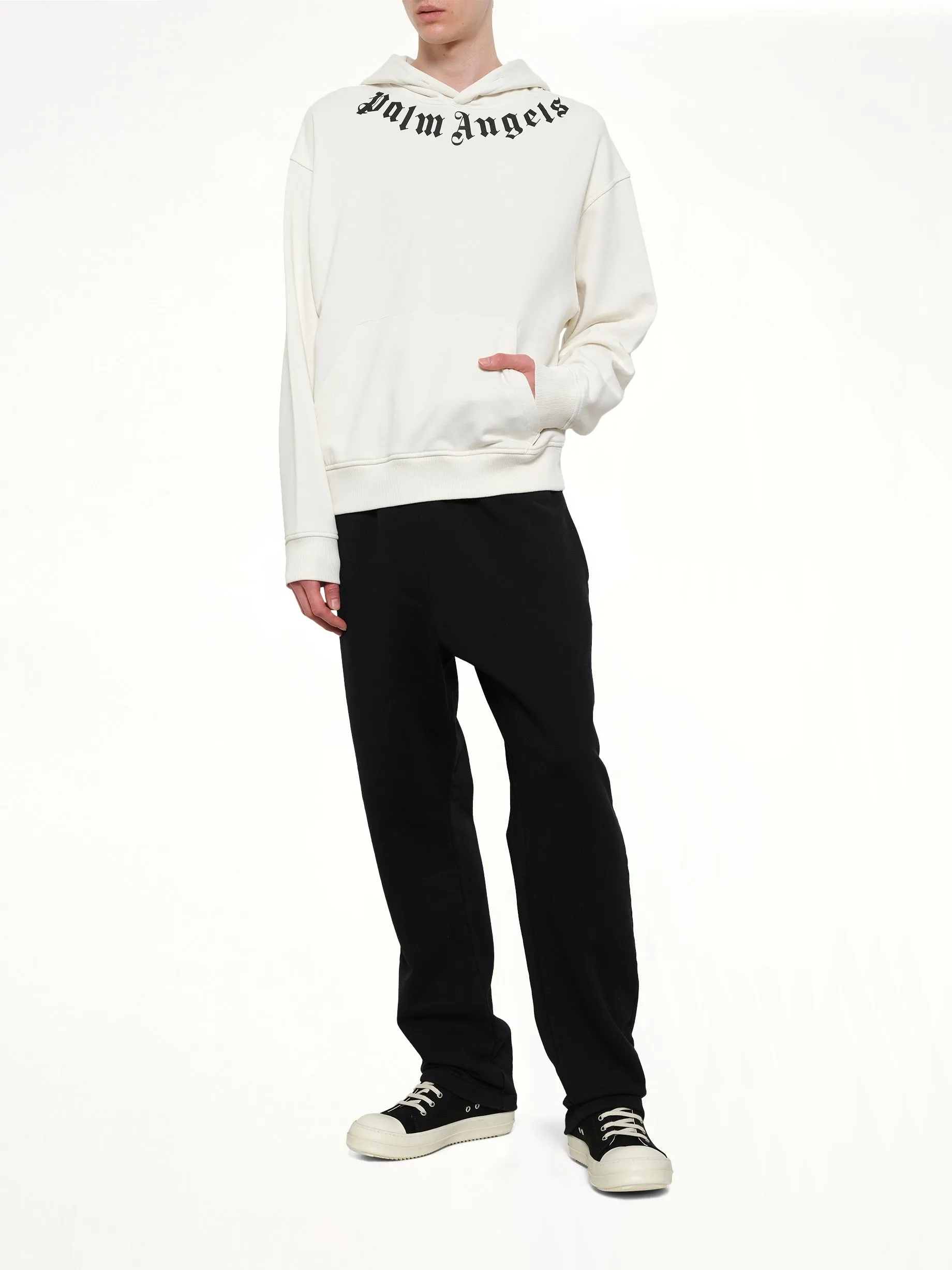 Neck Logo Regular Hoodie in Off White/Black sold by MARAIS product image thumbnail 4