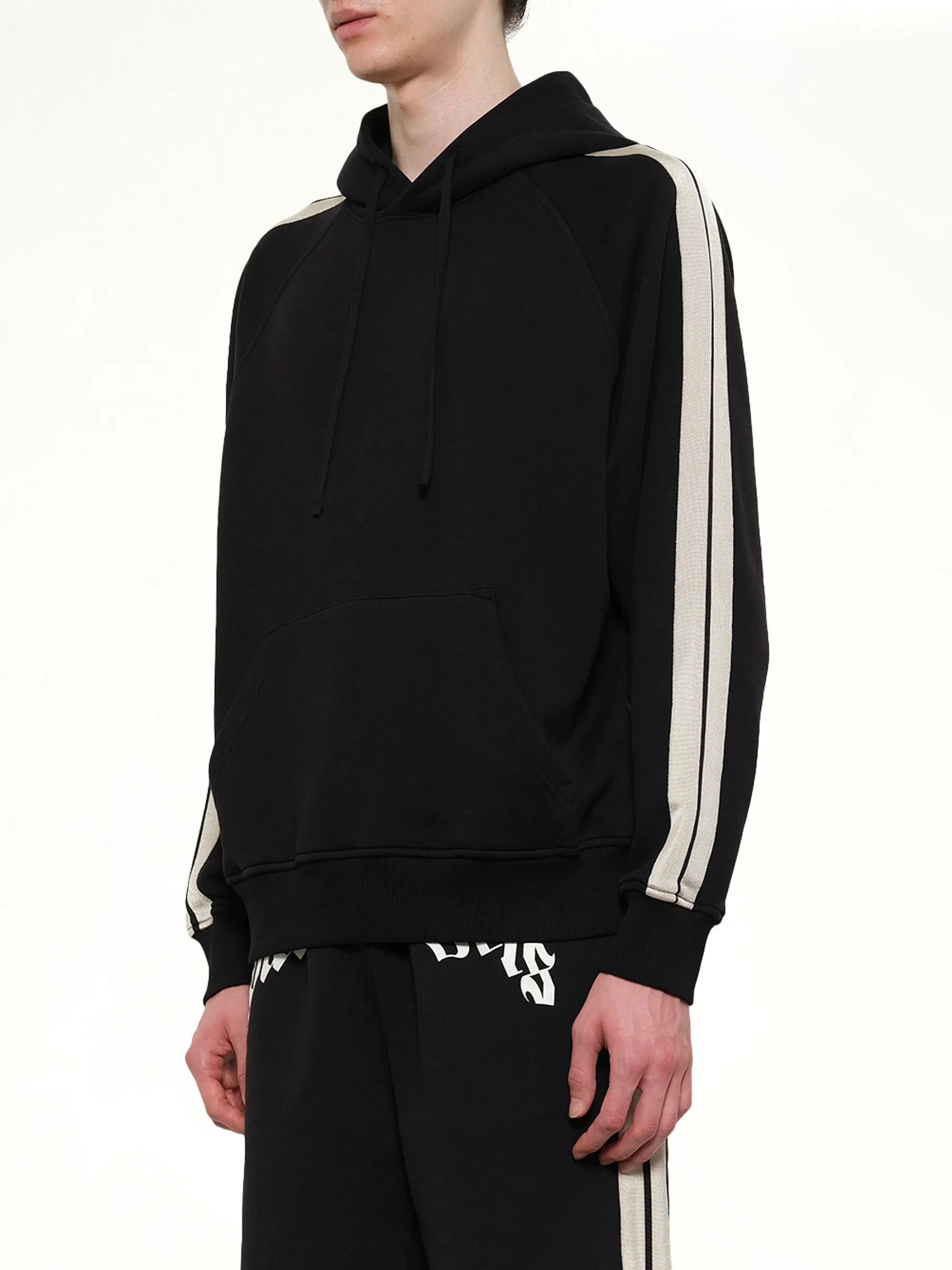 Back Curved Logo Track Hoodie in Black/Off White sold by MARAIS product image thumbnail 3