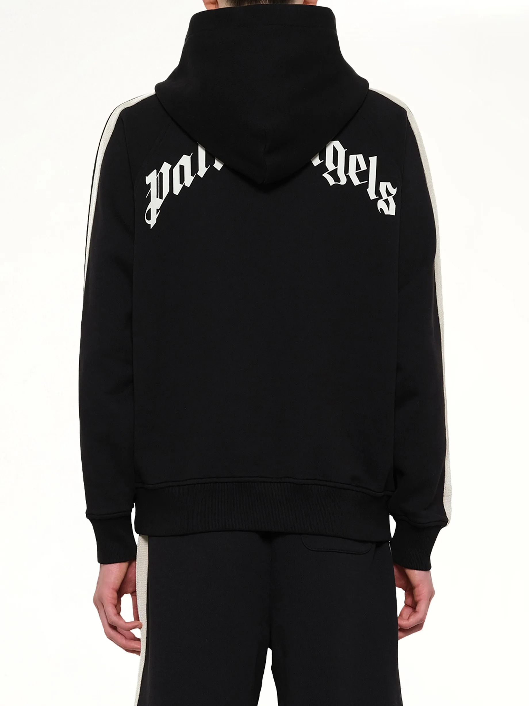 Back Curved Logo Track Hoodie in Black/Off White sold by MARAIS product image thumbnail 5