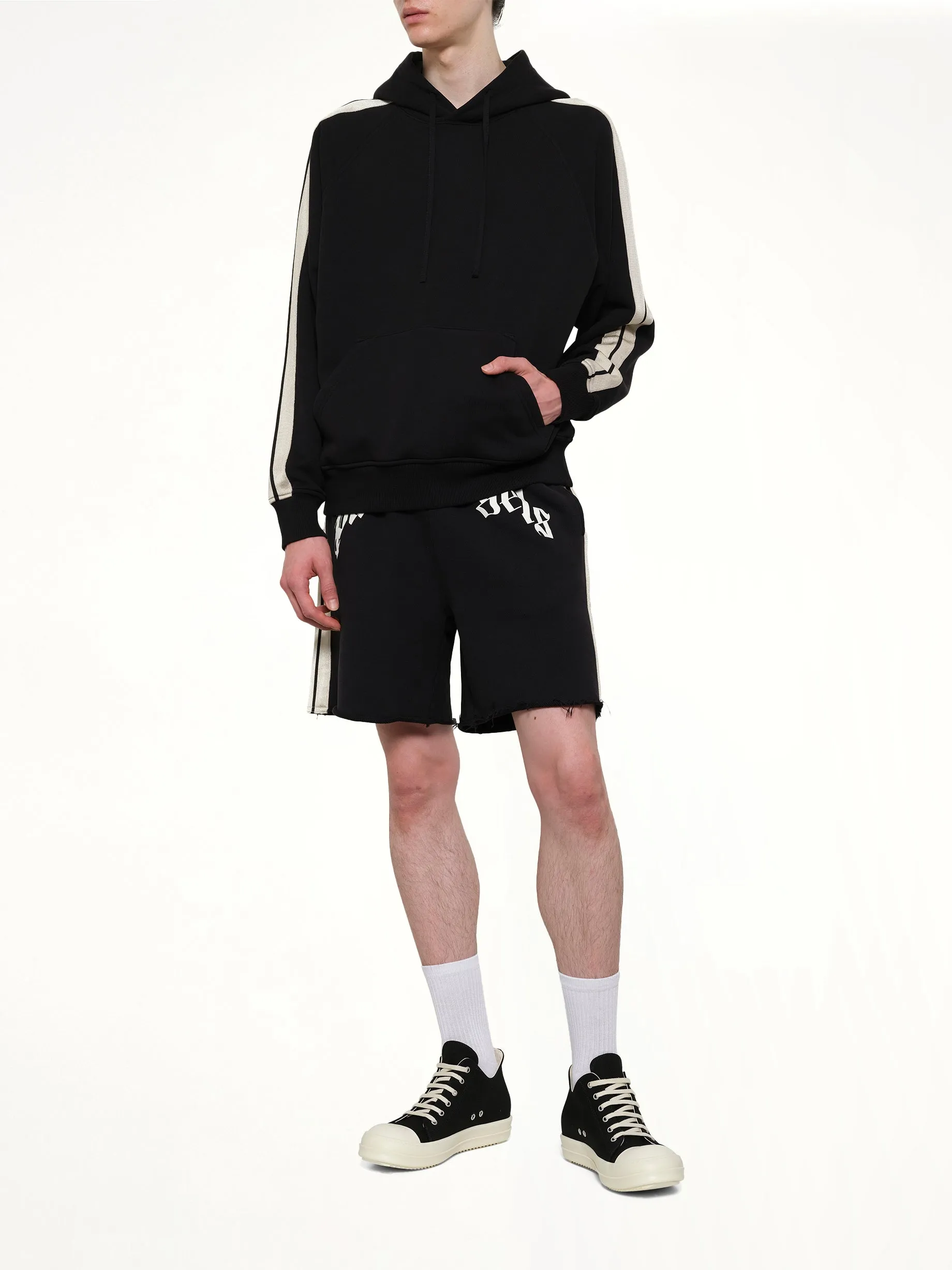 Back Curved Logo Track Hoodie in Black/Off White sold by MARAIS product image thumbnail 4