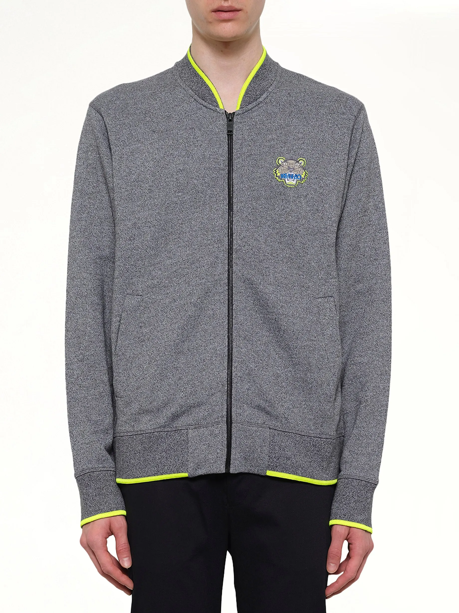 Tiger Zip Cardigan in Grey sold by MARAIS