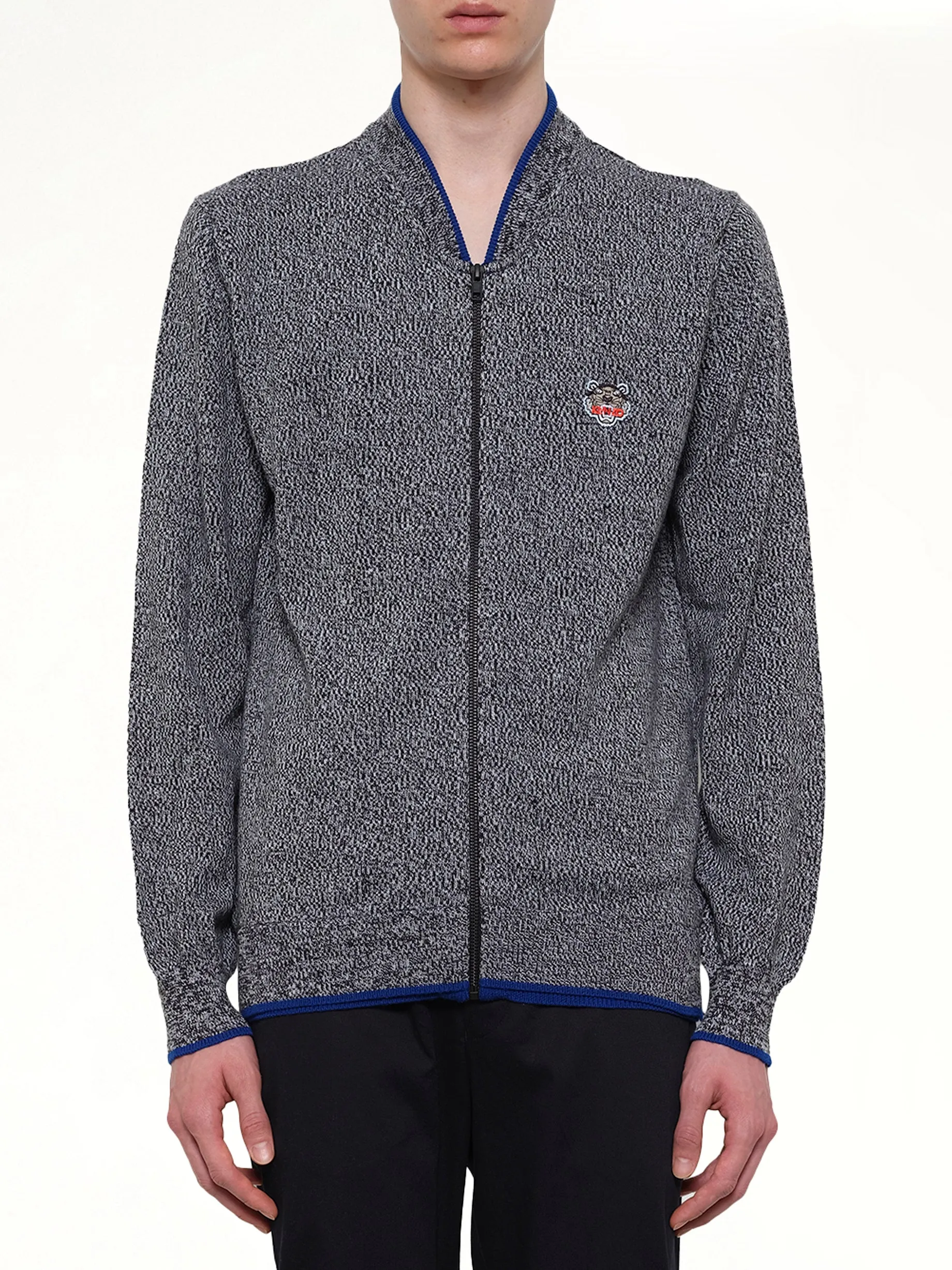 Tiger Zip Cardigan in Anthracite sold by MARAIS