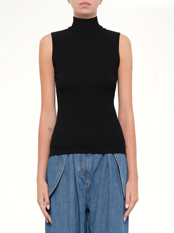 Sleeveless Top in Black made by Loewe