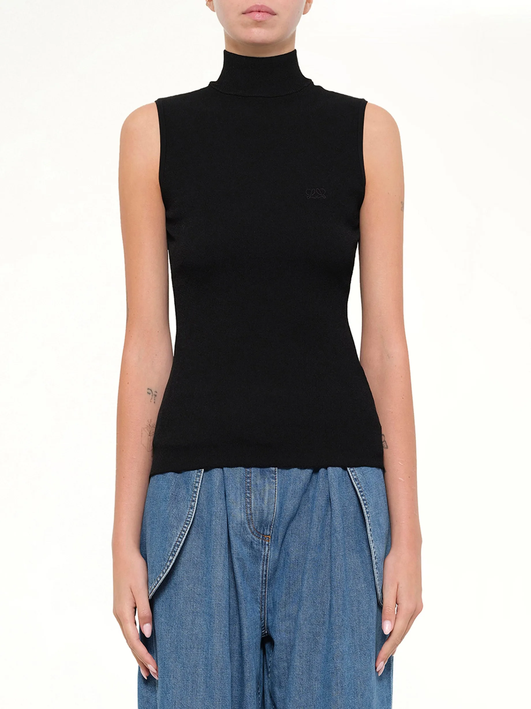 Sleeveless Top in Black sold by MARAIS