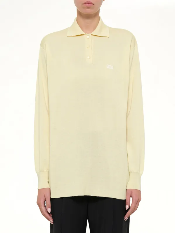 Polo Sweater in Light Yellow made by Loewe