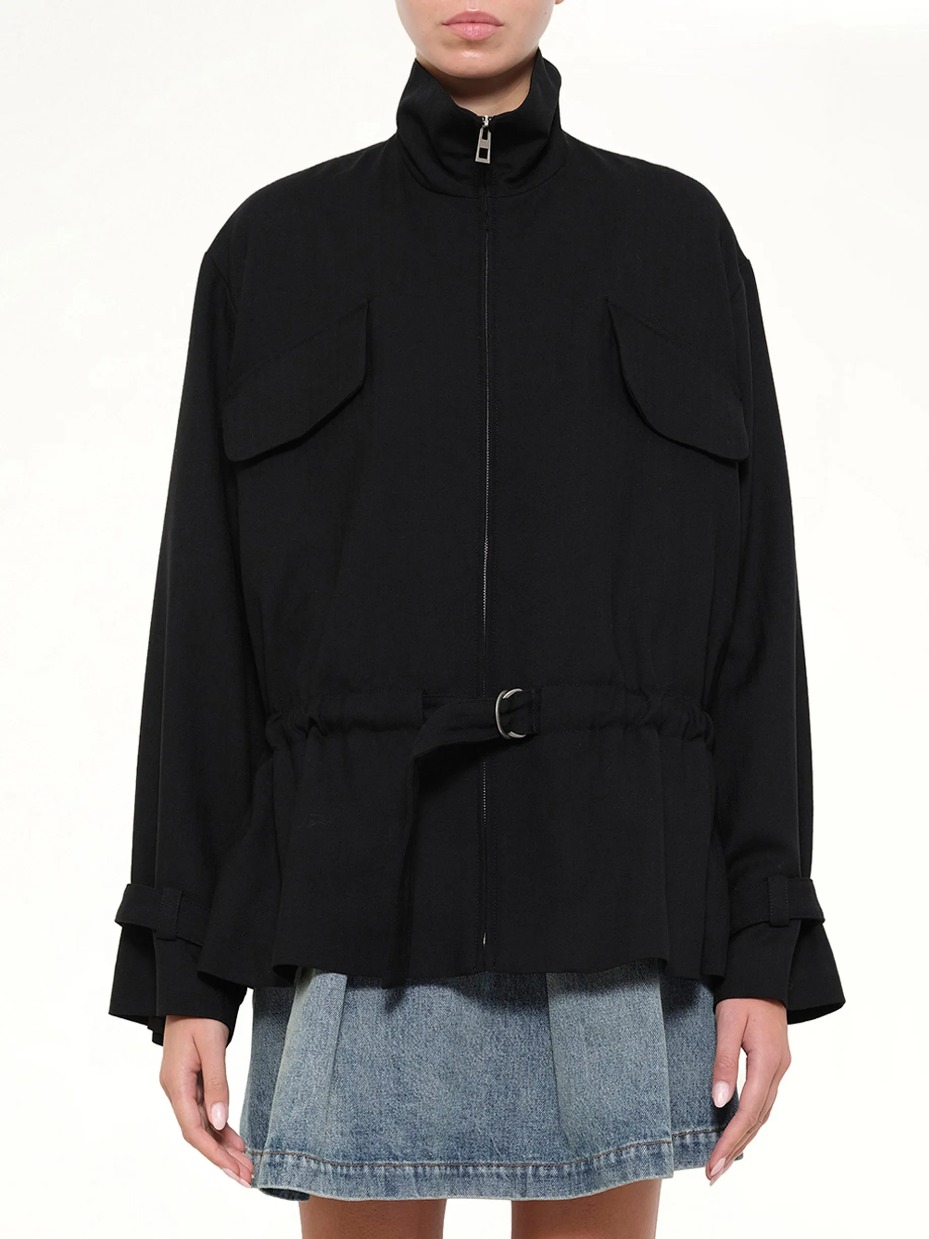 Belted Jacket in Black sold by MARAIS