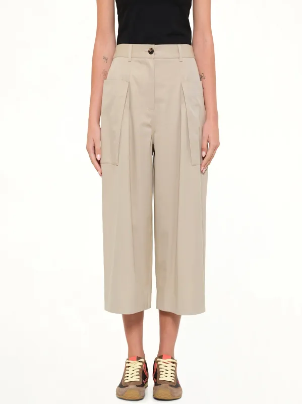 Cropped Trousers in Beige made by Loewe