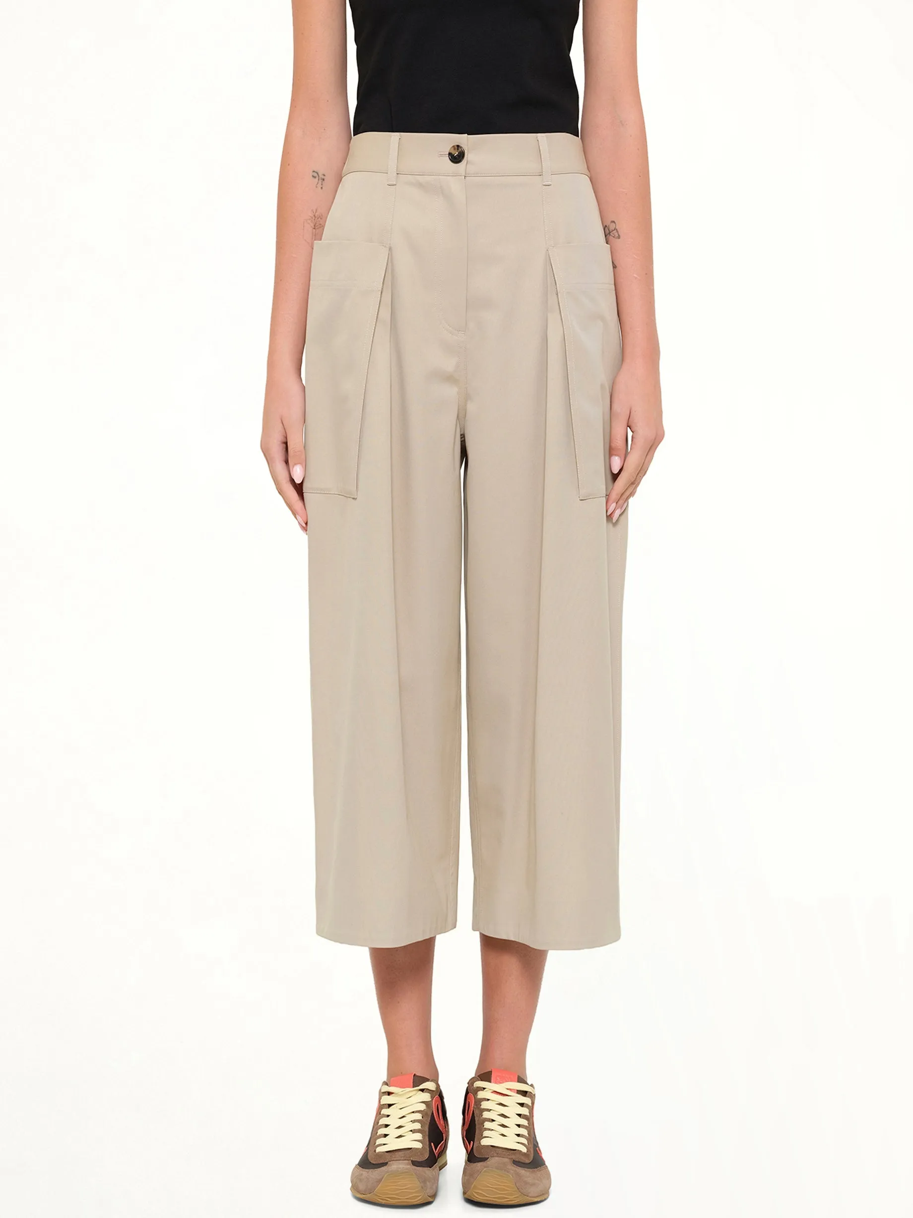 Cropped Trousers in Beige sold by MARAIS