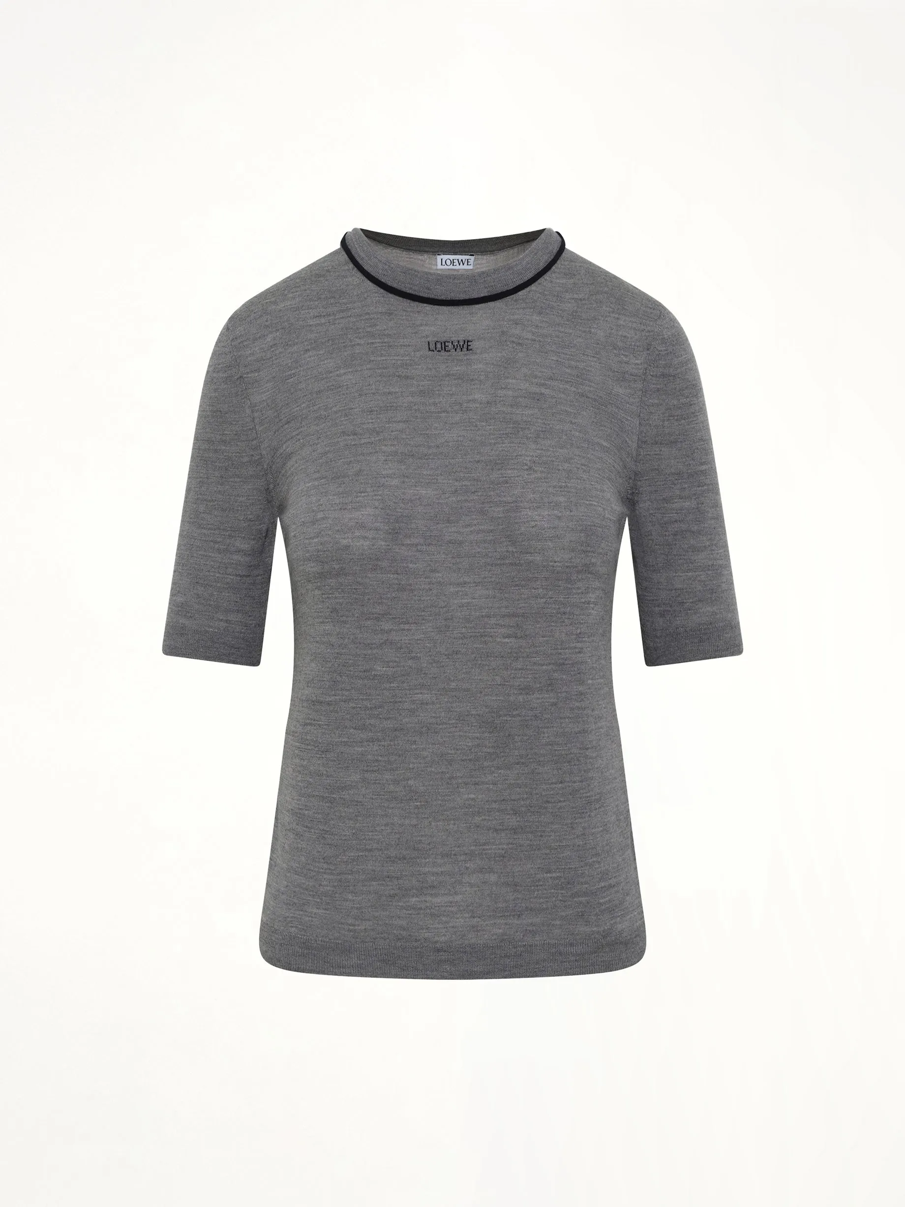 Short-Sleeve Sweater in Grey/Navy Blue sold by MARAIS product image thumbnail 2