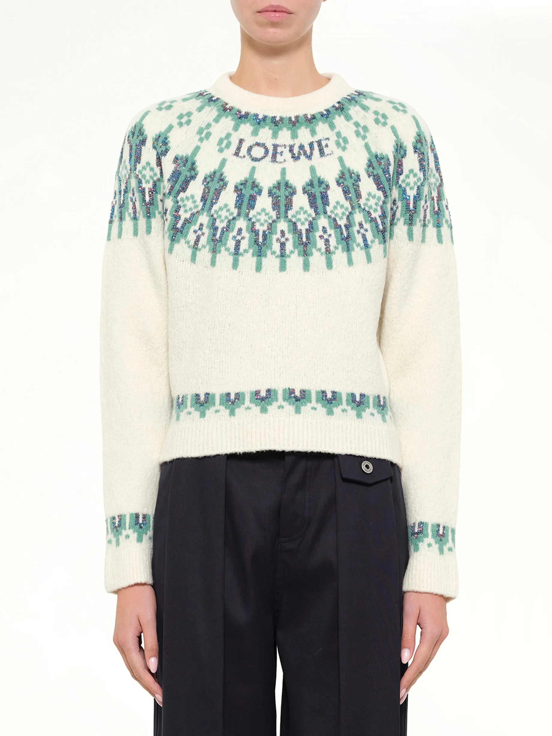 Sweater in White/Mint sold by MARAIS