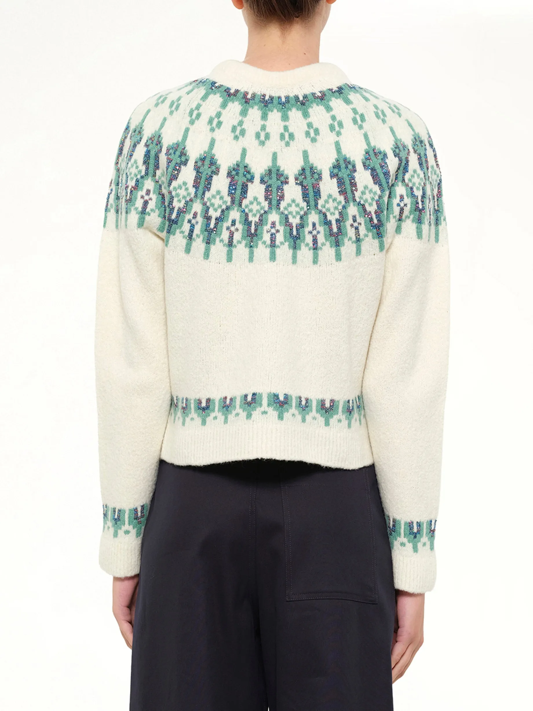 Sweater in White/Mint sold by MARAIS product image thumbnail 5