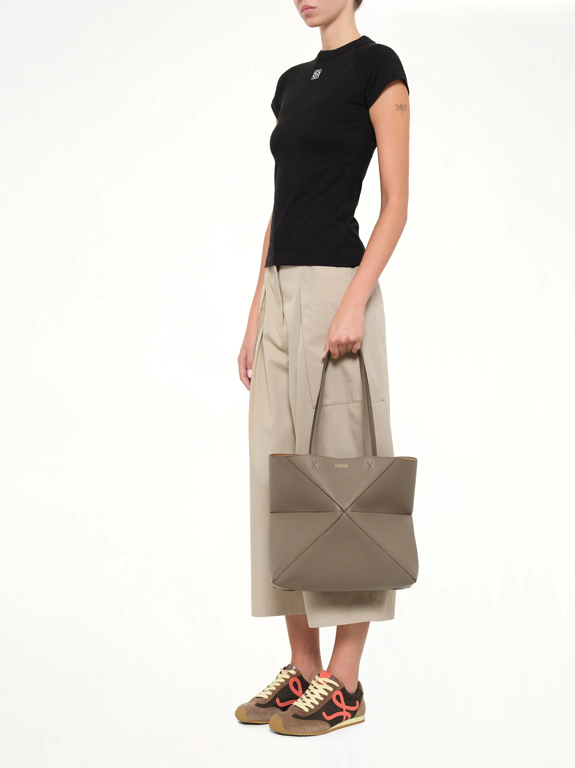 Puzzle Fold Tote Horizontal M in Taupe sold by MARAIS product image thumbnail 4