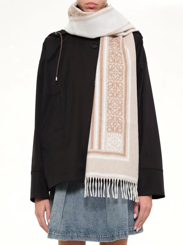 Wool Scarf in Light Beige made by Loewe