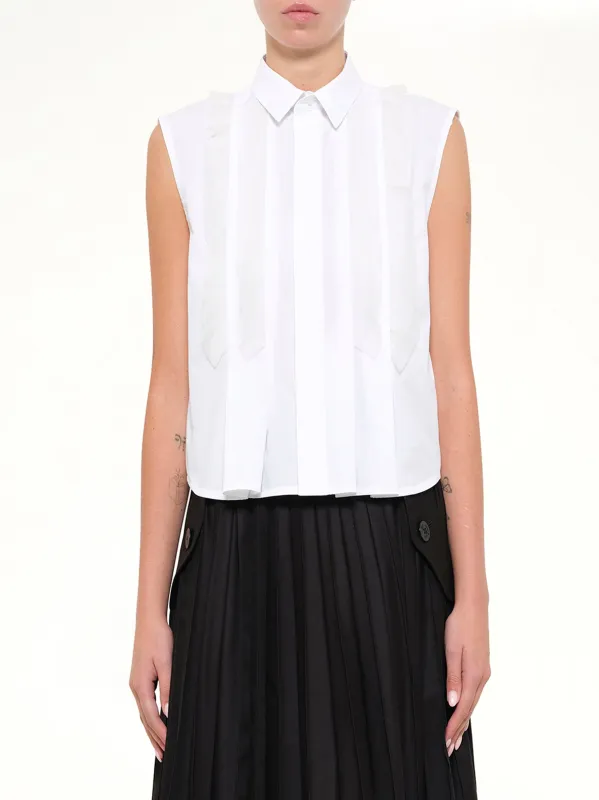 SS Poplin Shirt in Off White made by Sacai