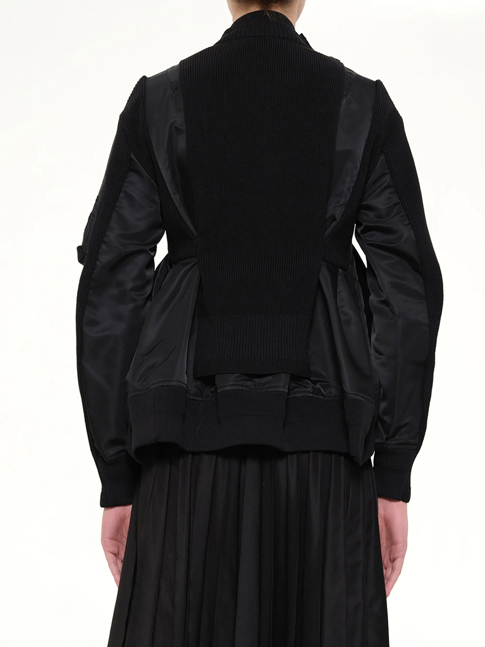 Nylon Twill x Knit Blouson in Black sold by MARAIS product image thumbnail 5