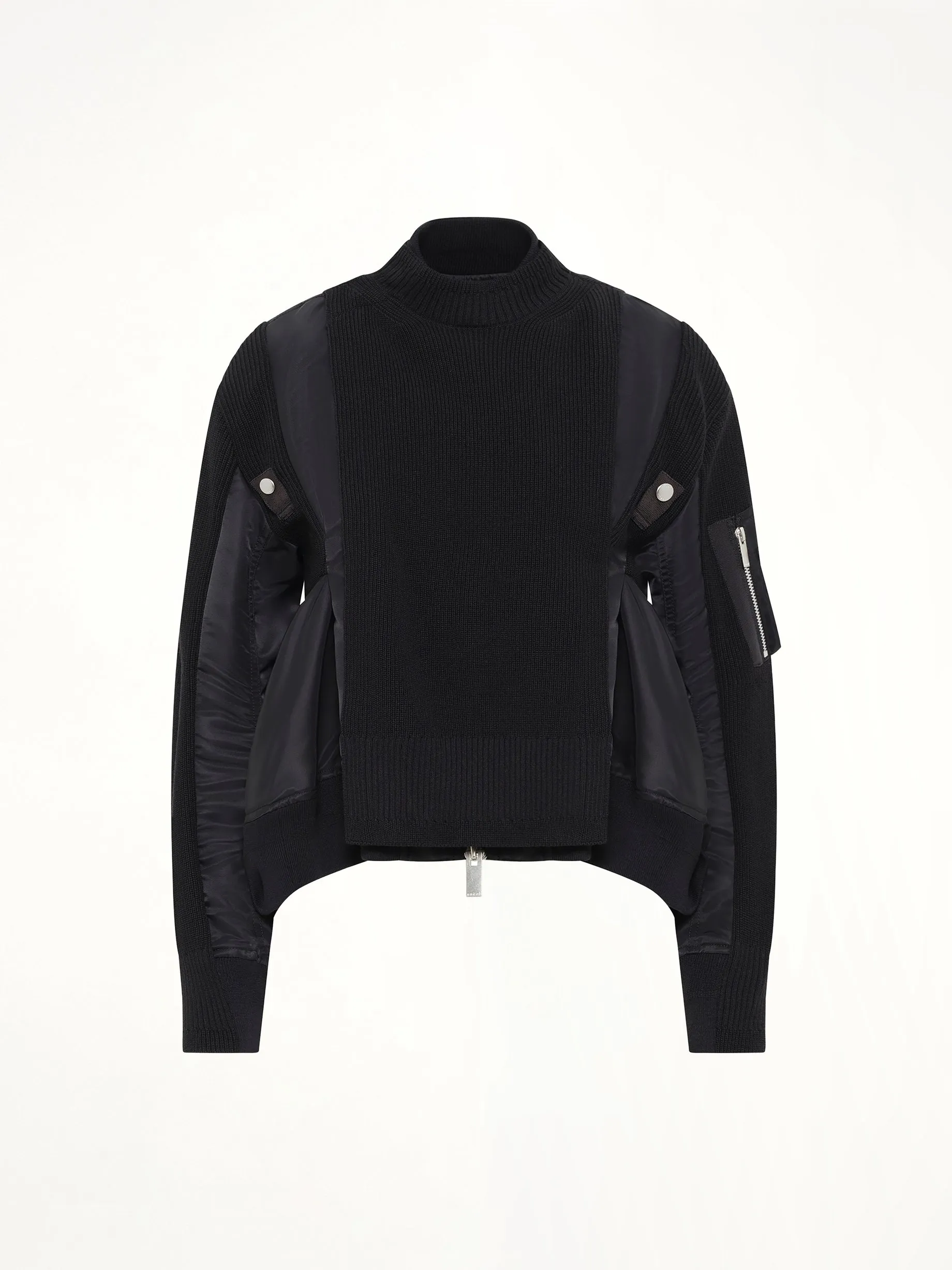 Nylon Twill x Knit Blouson in Black sold by MARAIS product image thumbnail 2