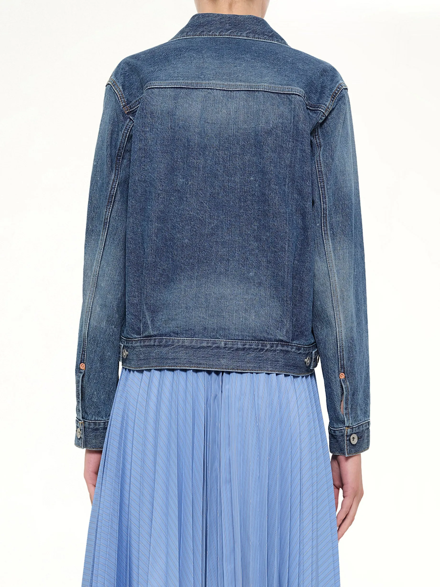 Double Breasted Denim Jacket in Blue sold by MARAIS product image thumbnail 5