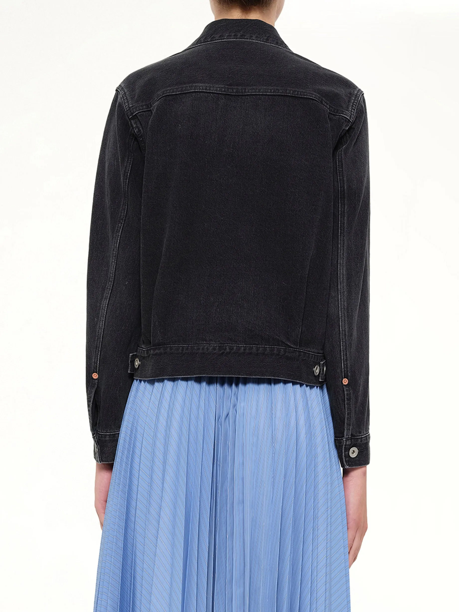 Double Breasted Denim Jacket in Black sold by MARAIS product image thumbnail 5