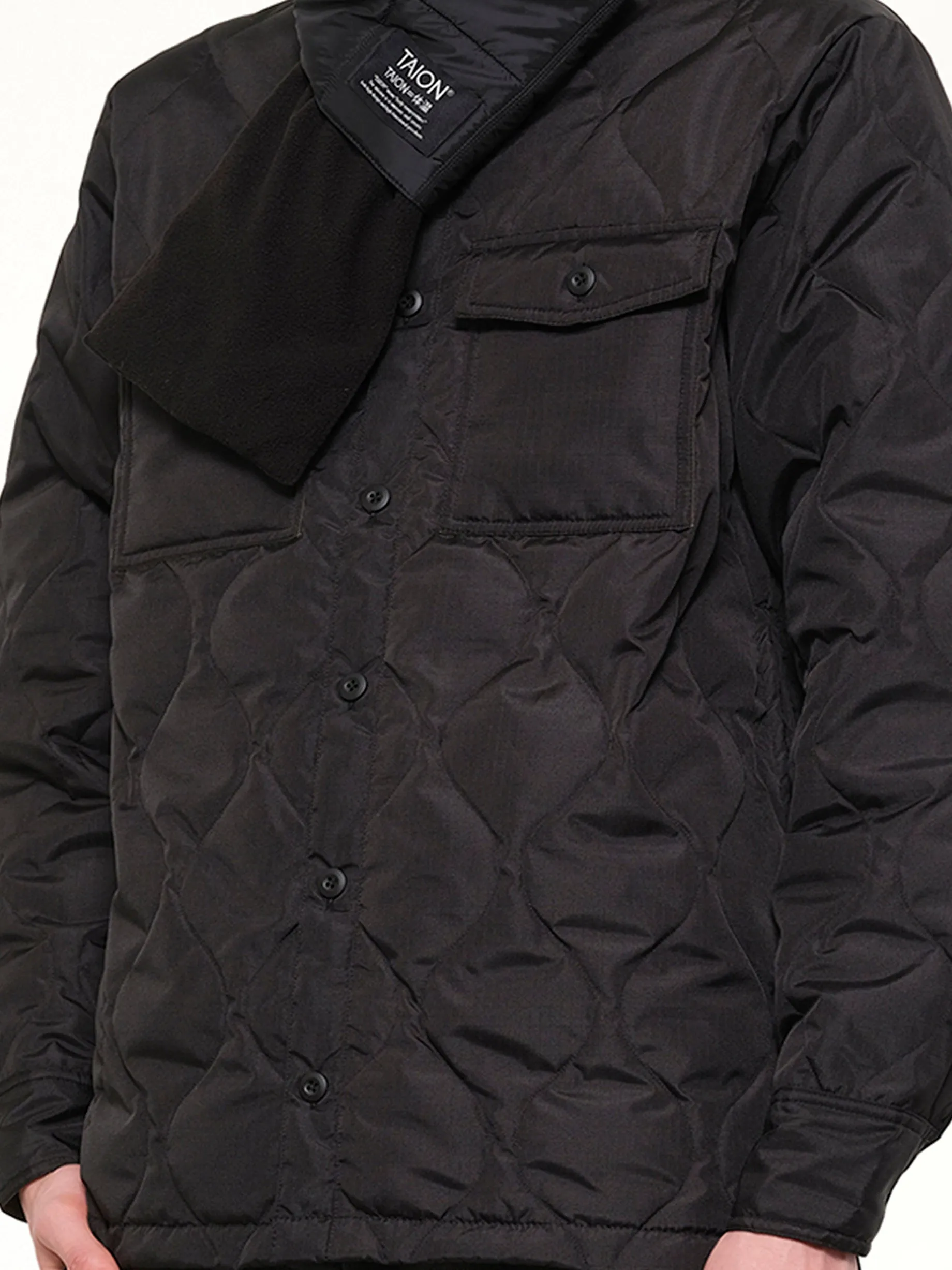 Military Reversible Down Scarf in Black sold by MARAIS product image thumbnail 5