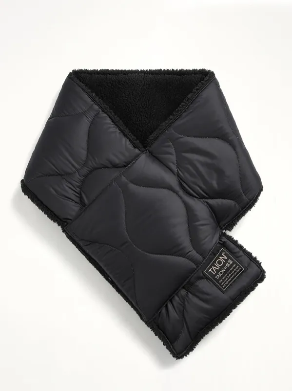 Military Reversible Down Scarf in Black made by Taion